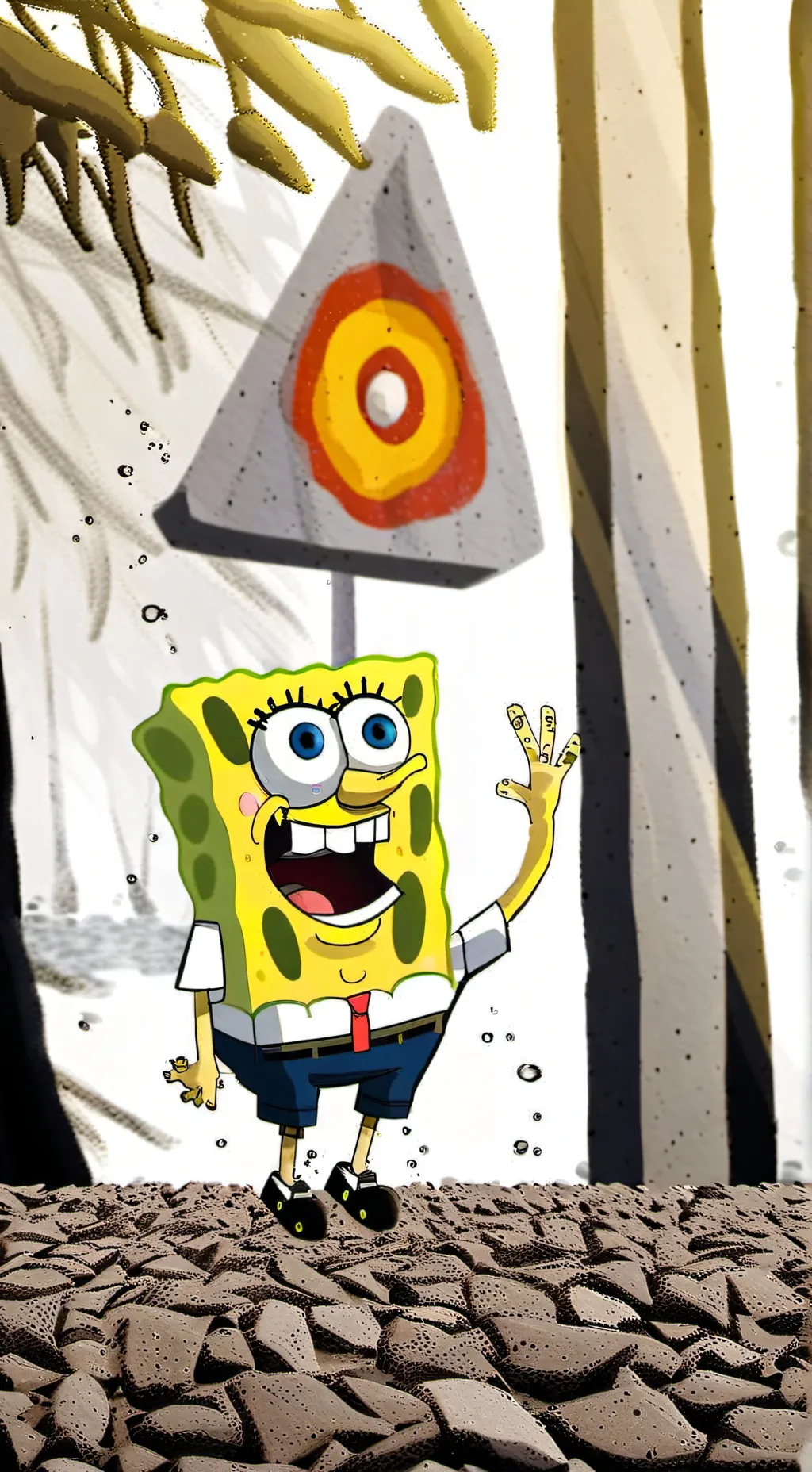 ai character: Spongebob dumm dum background