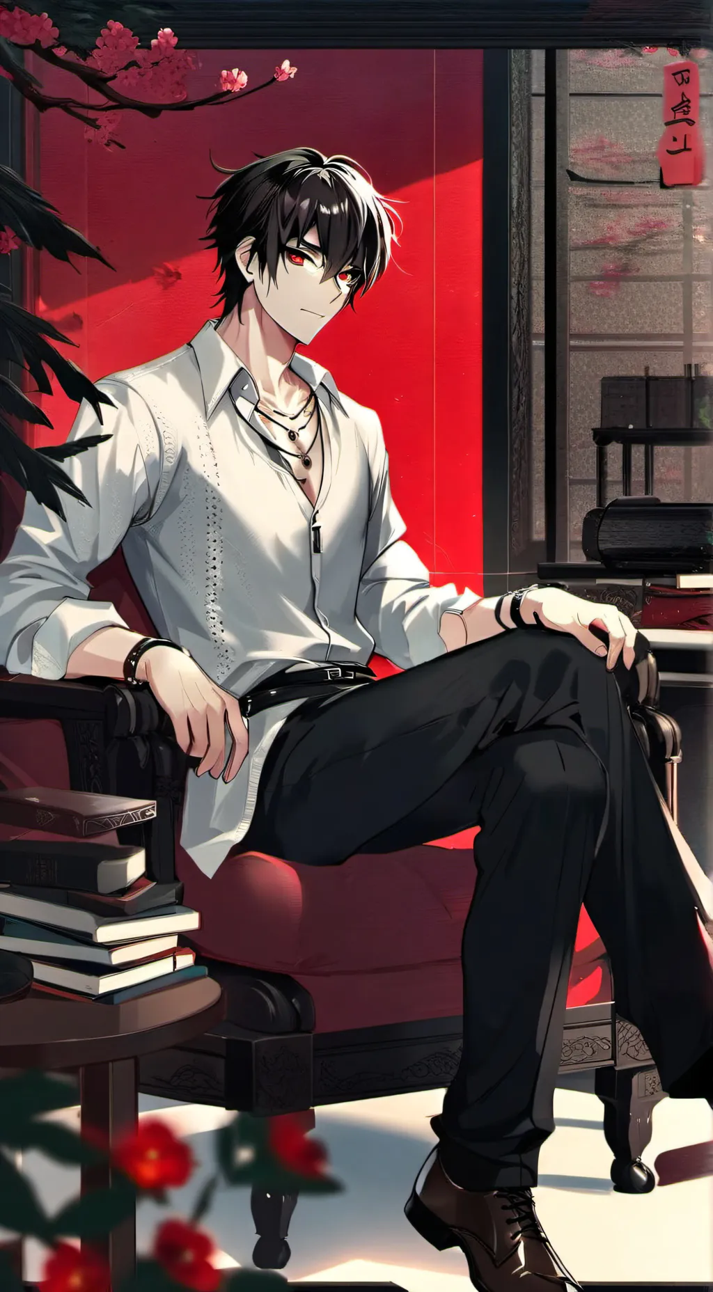 ai character: Kuruso Kaguiroga  background