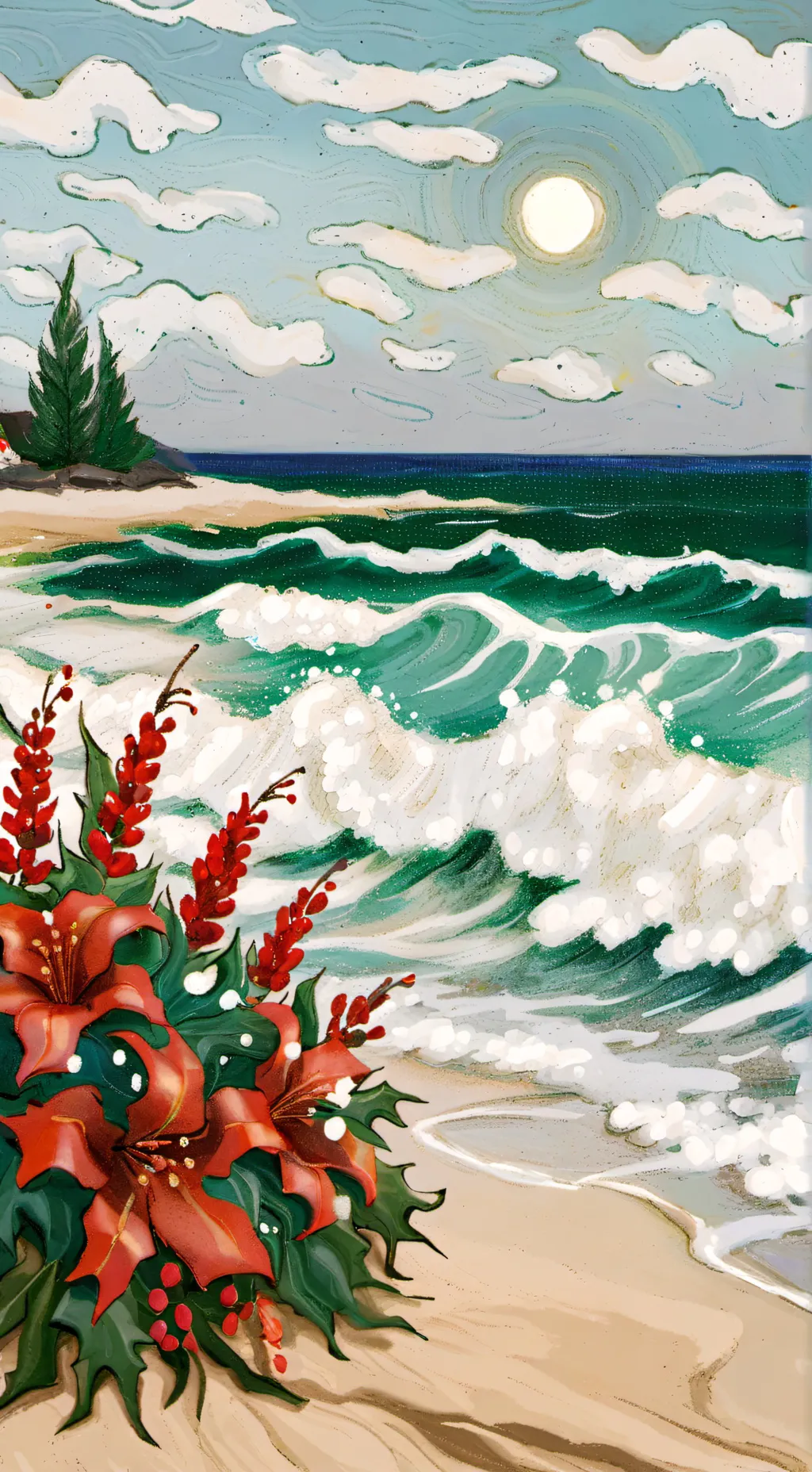 ai character: OBX X-Mas background