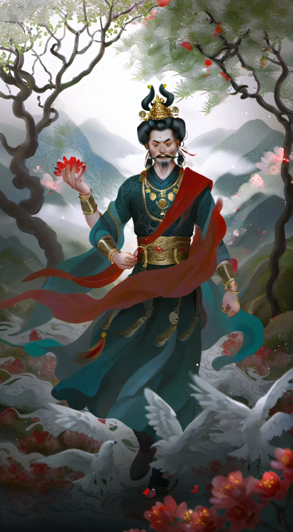 ai character: blue crab background