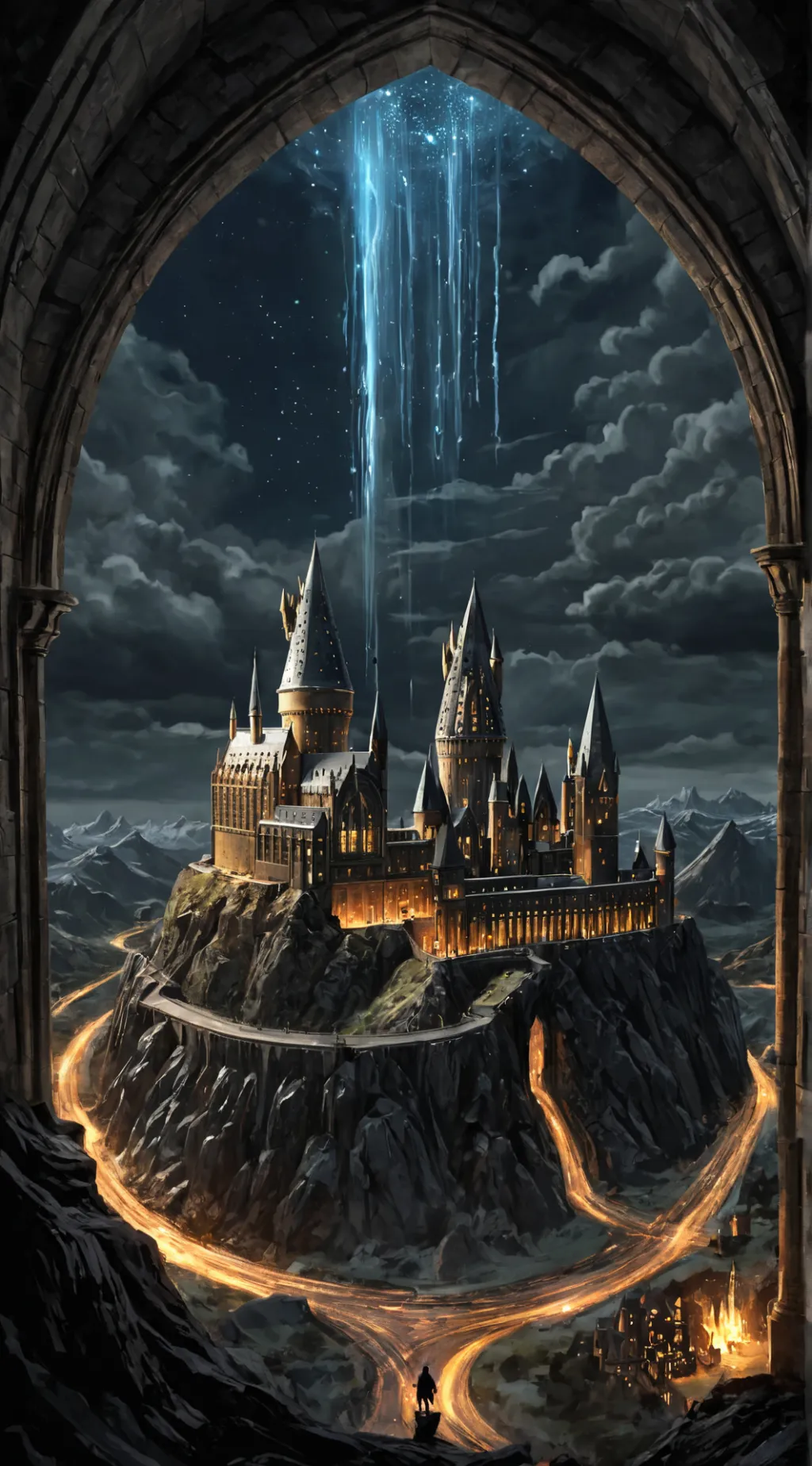 ai character: Deathly hallows  background