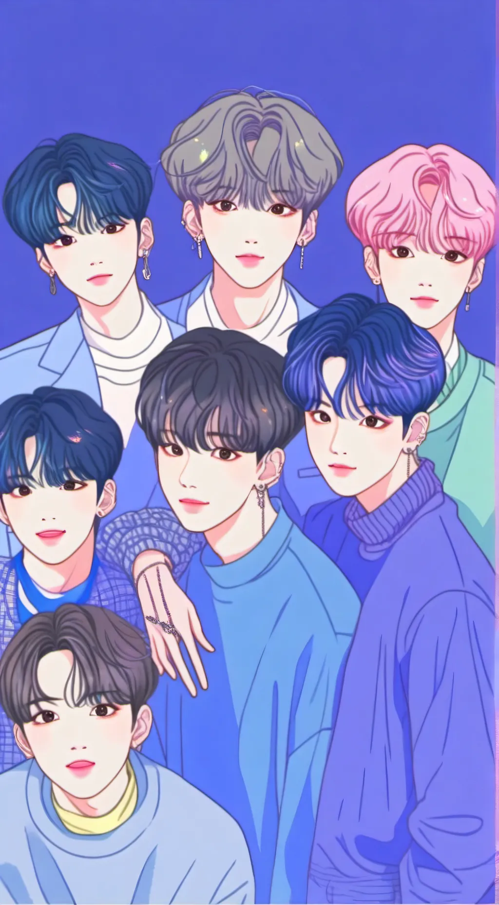 ai character: SKZ,EN,TXT,EXO,BTS background