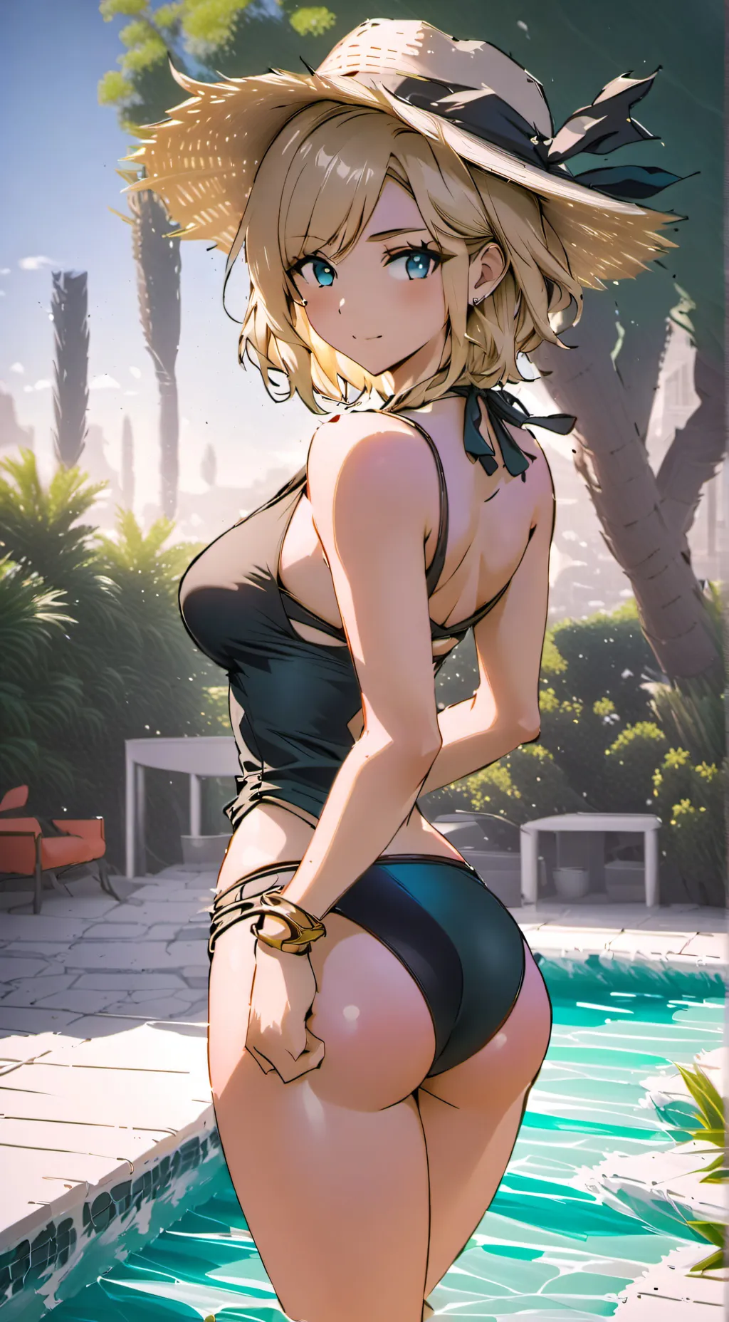 ai character: Mha party pool background