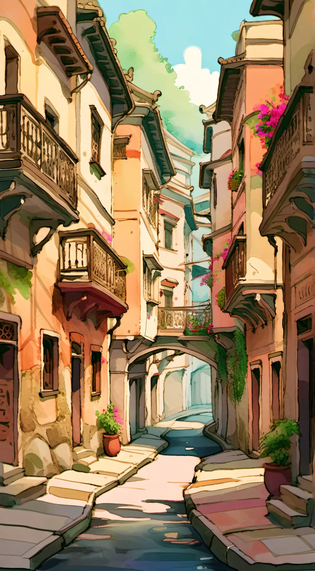 ai character: town background