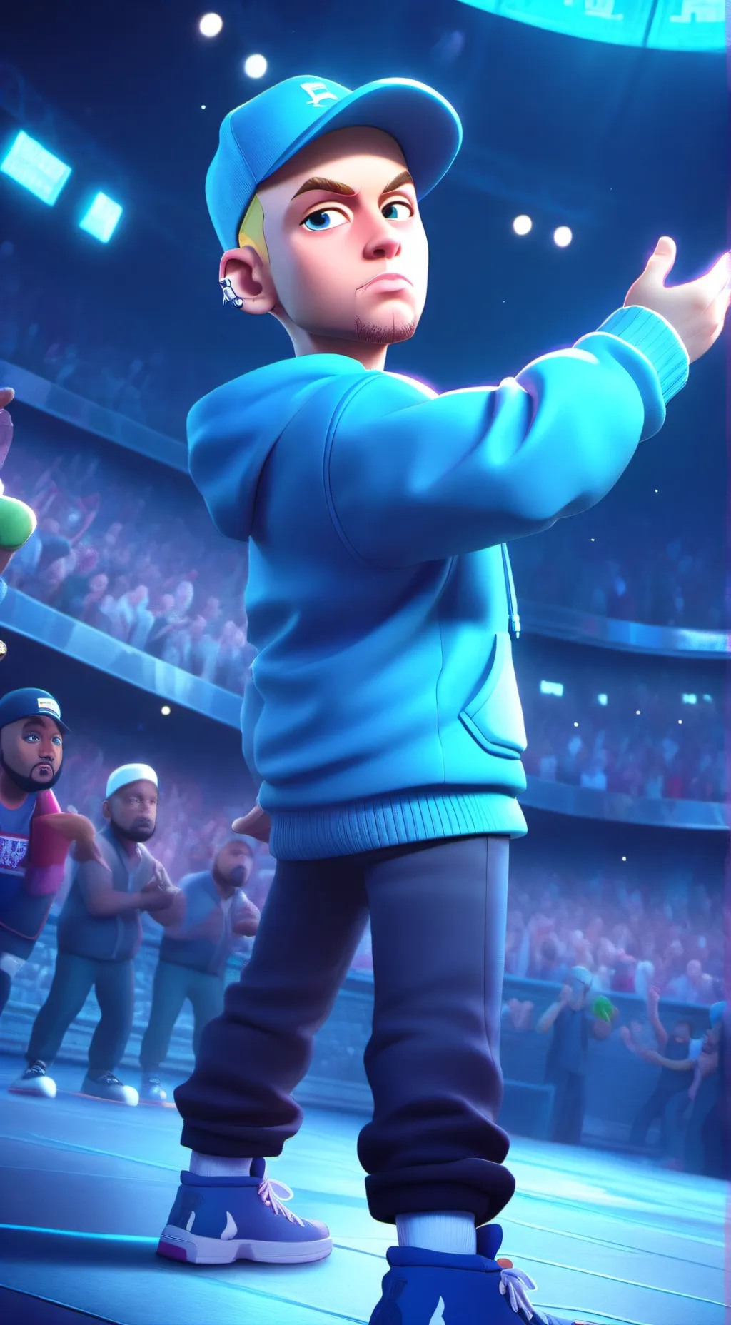 ai character: eminem  background