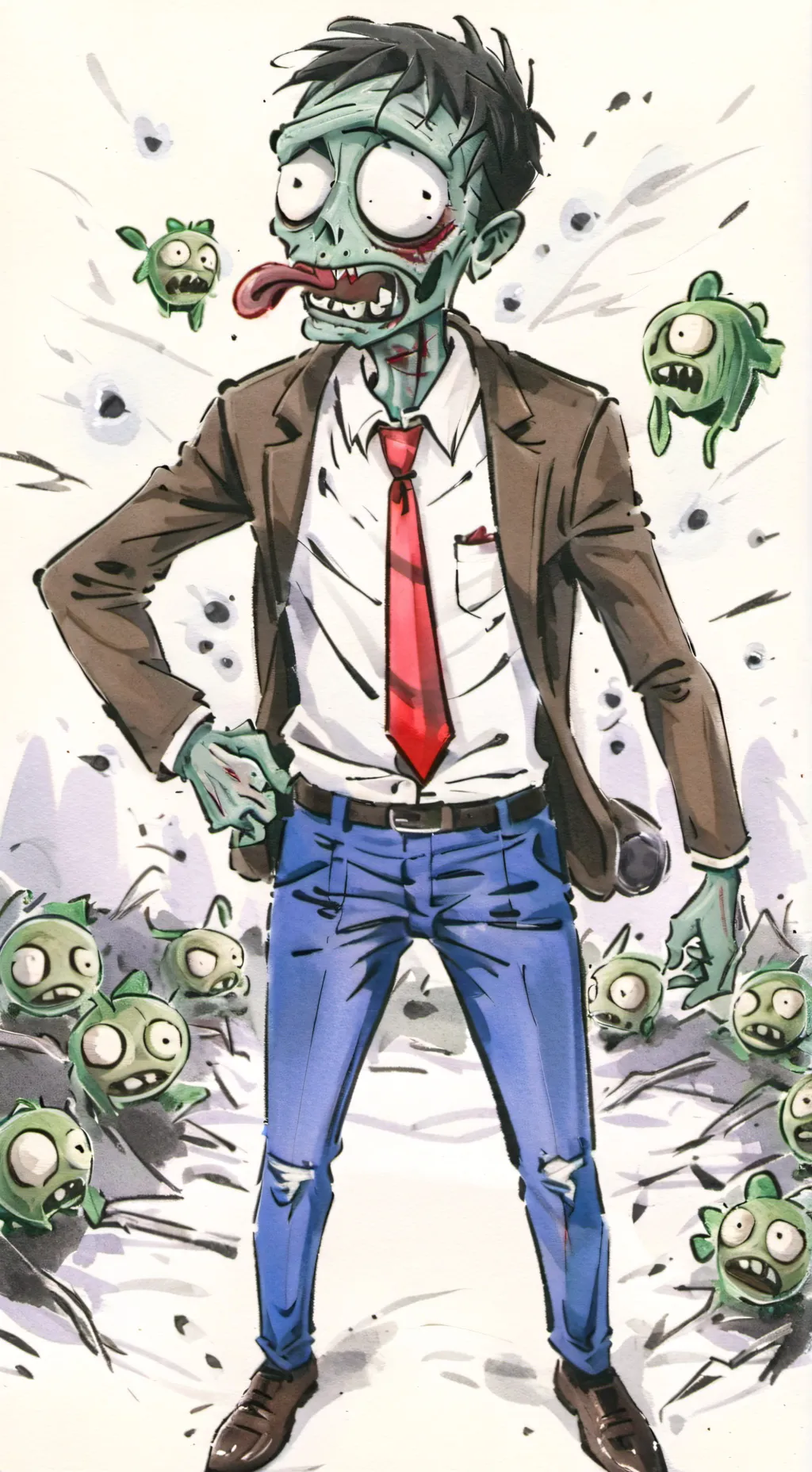 ai character: Browncoat zombie. background