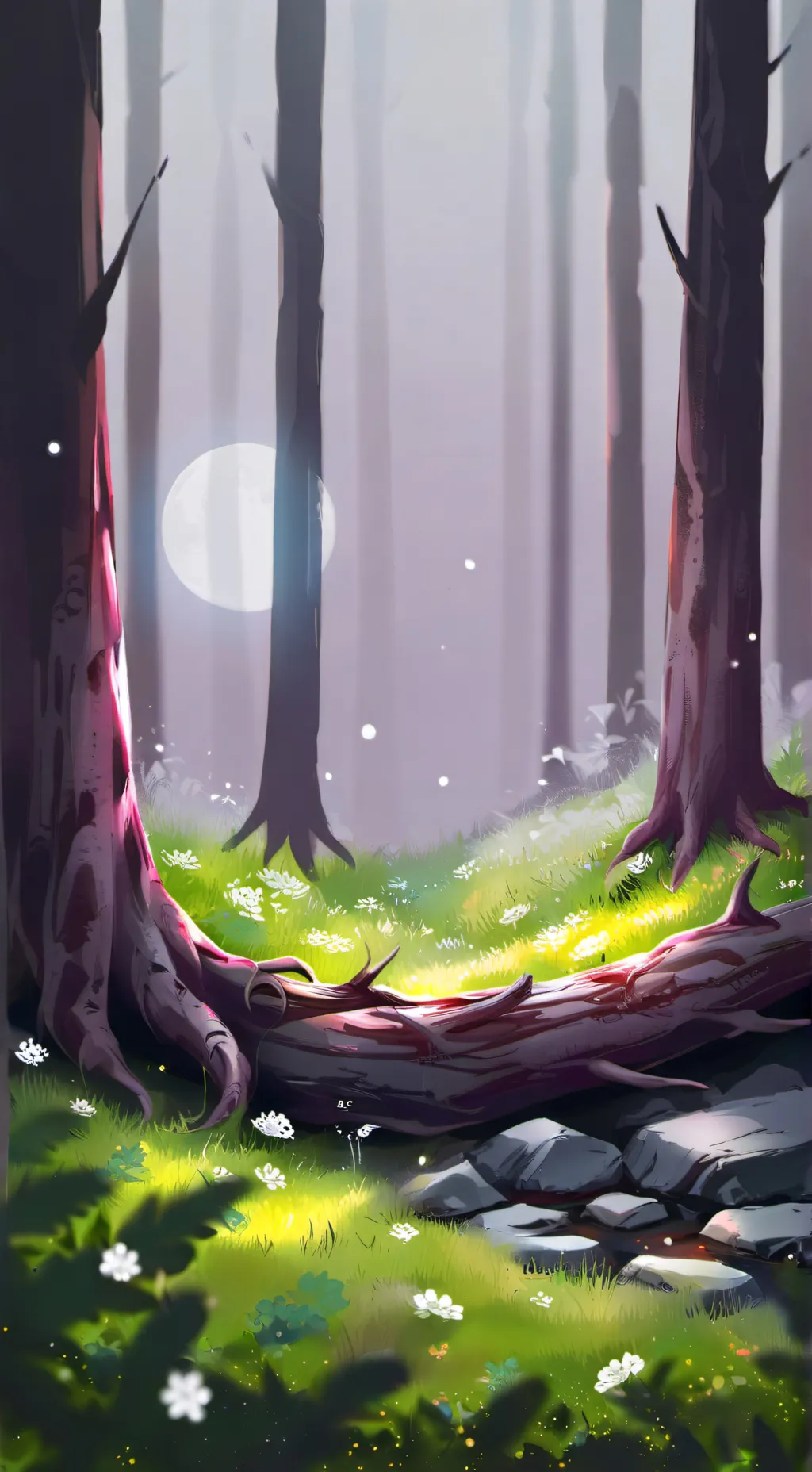 ai character: MHA forest background