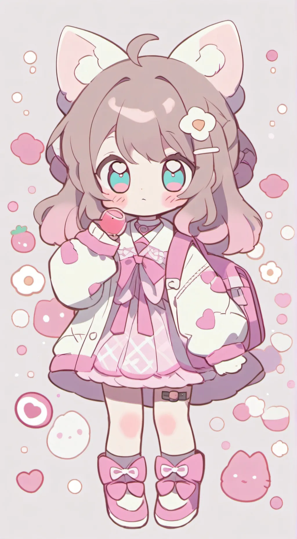 ai character: Baby cat girl background