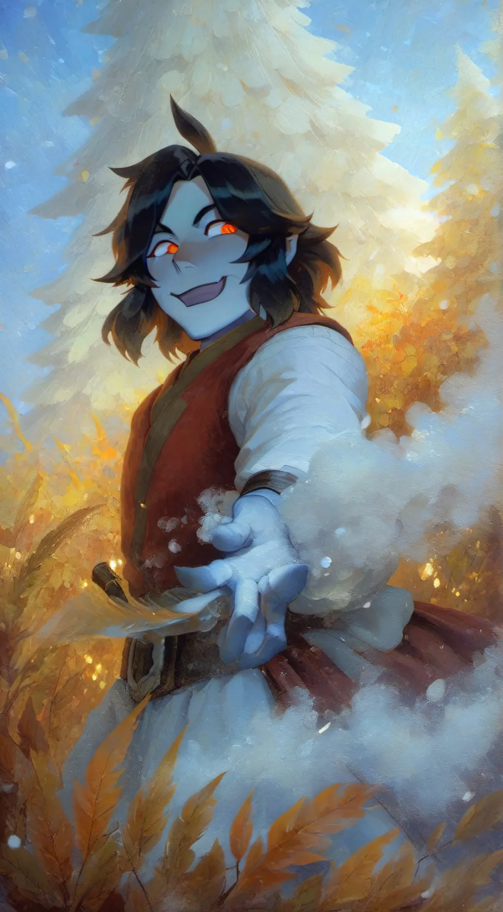 ai character: Exp Em World AU background