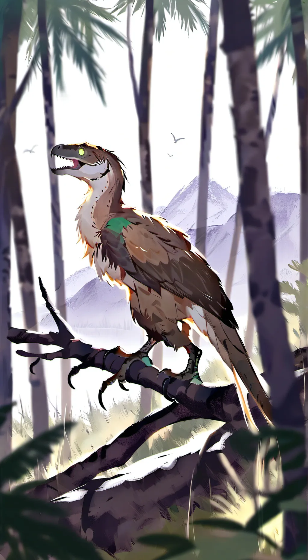 ai character: Prehistoric forest background