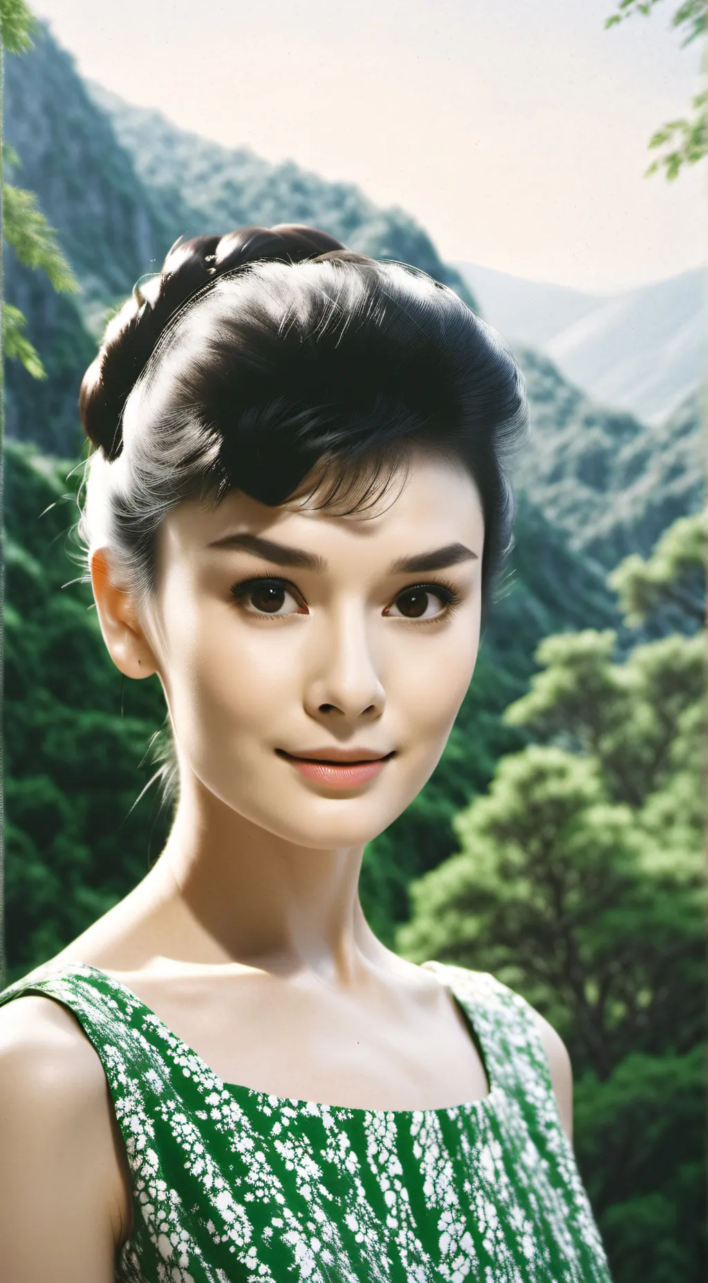 ai character: aurdey hebpurn background