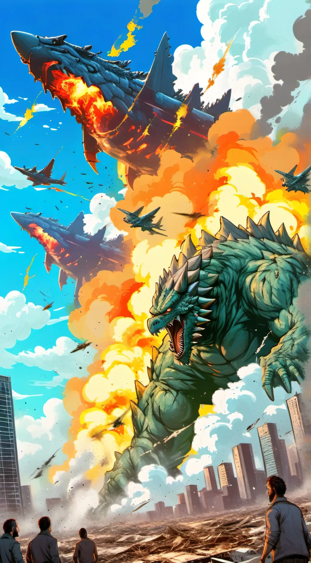 ai character: GodzillavsMonster0 background