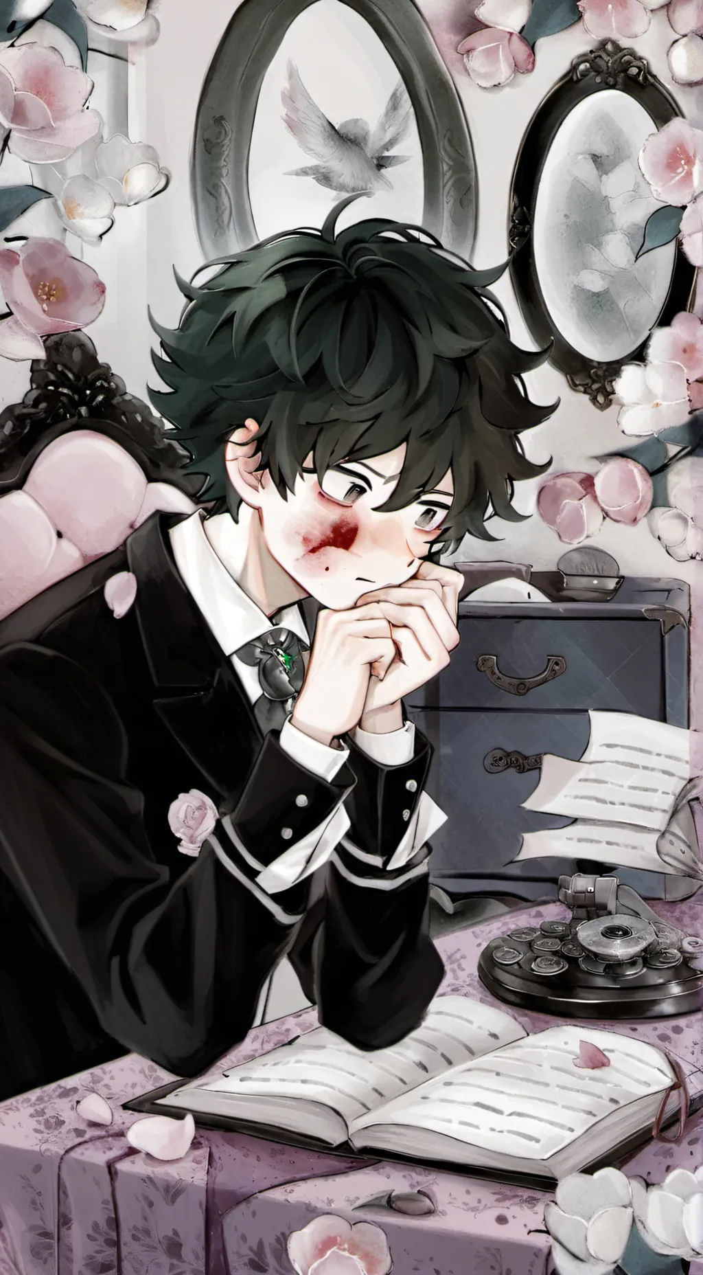 ai character: izu(depressed) background