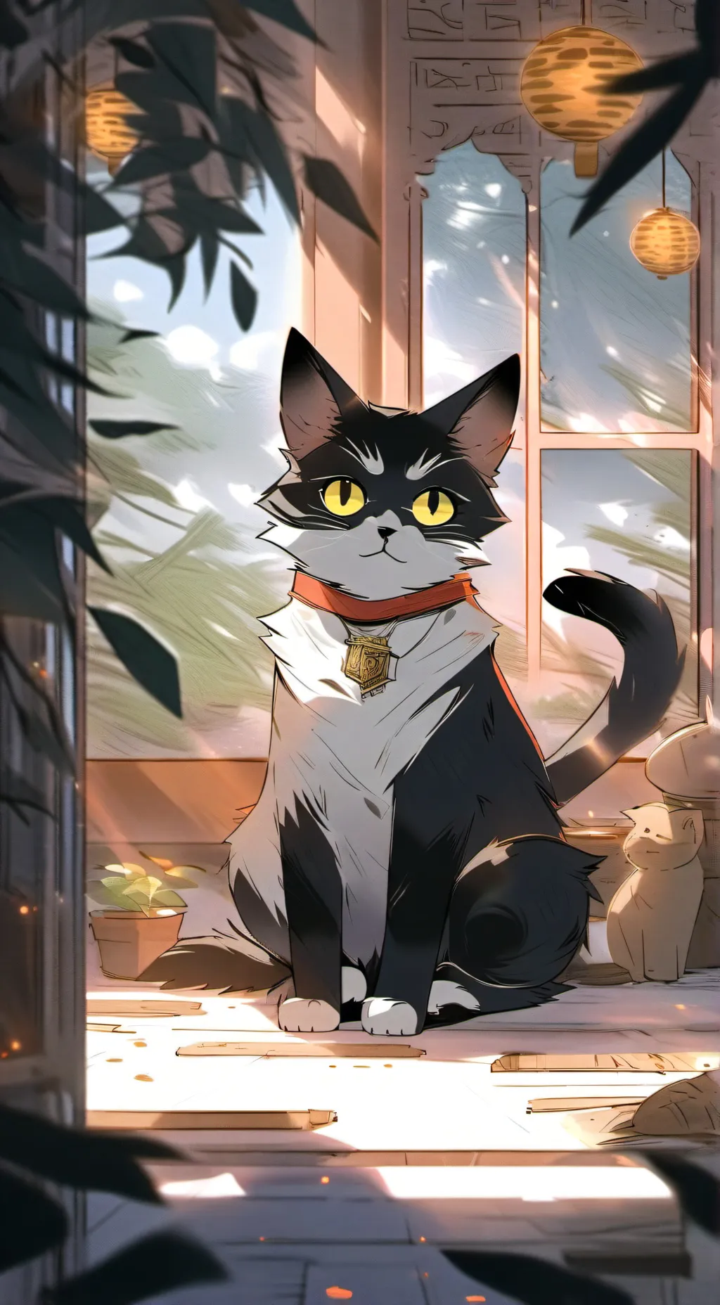 ai character: Gata mágica background