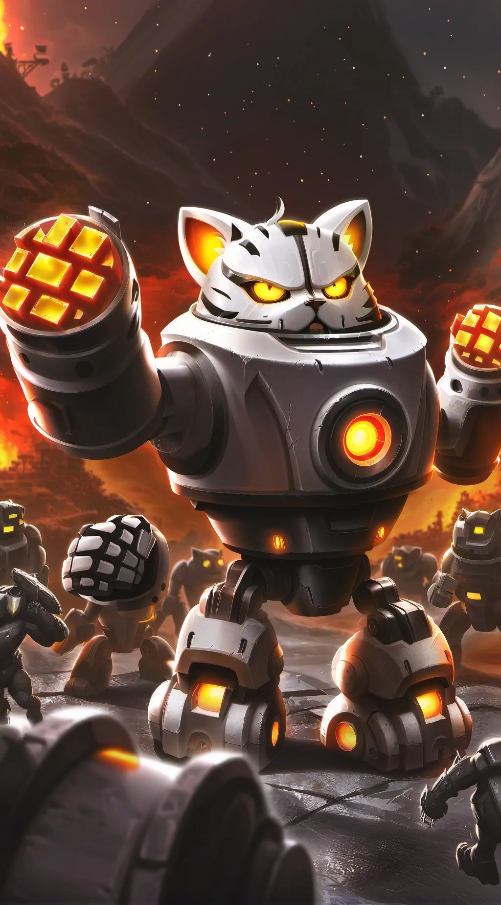 ai character: upgrade robot cats background
