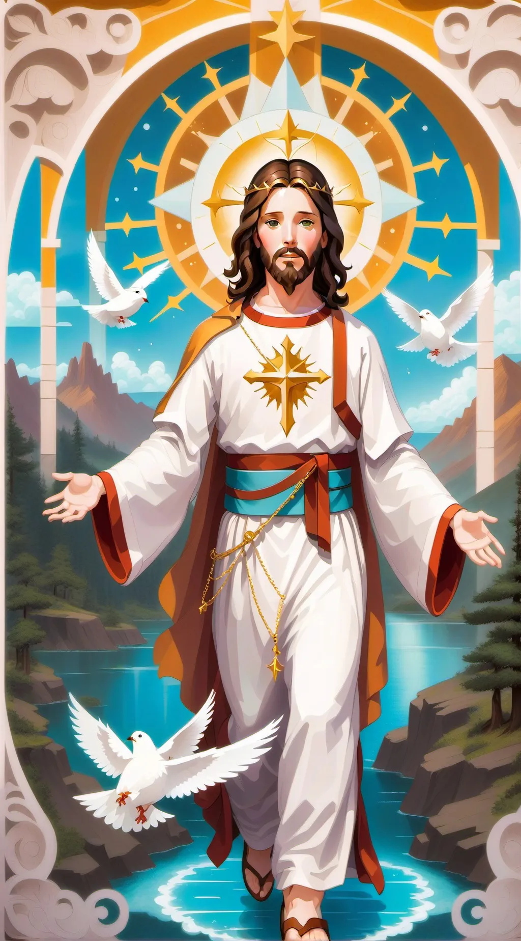 ai character: Jesus  background