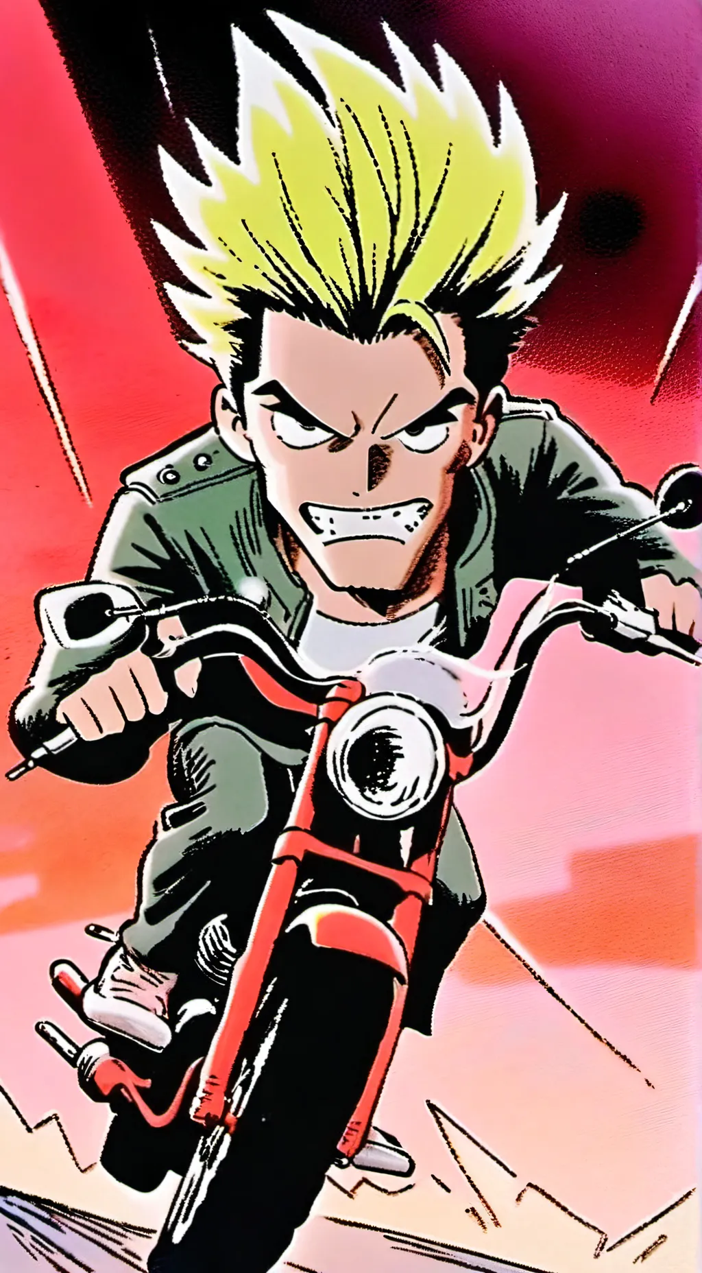 ai character: MHA biker background