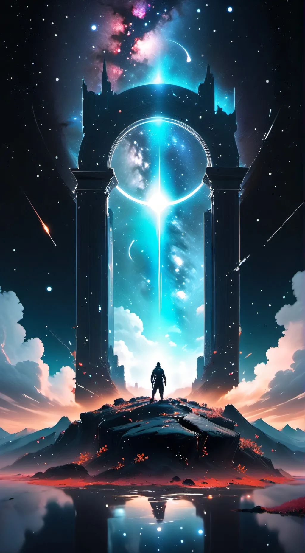 ai character: portal of dimesion background