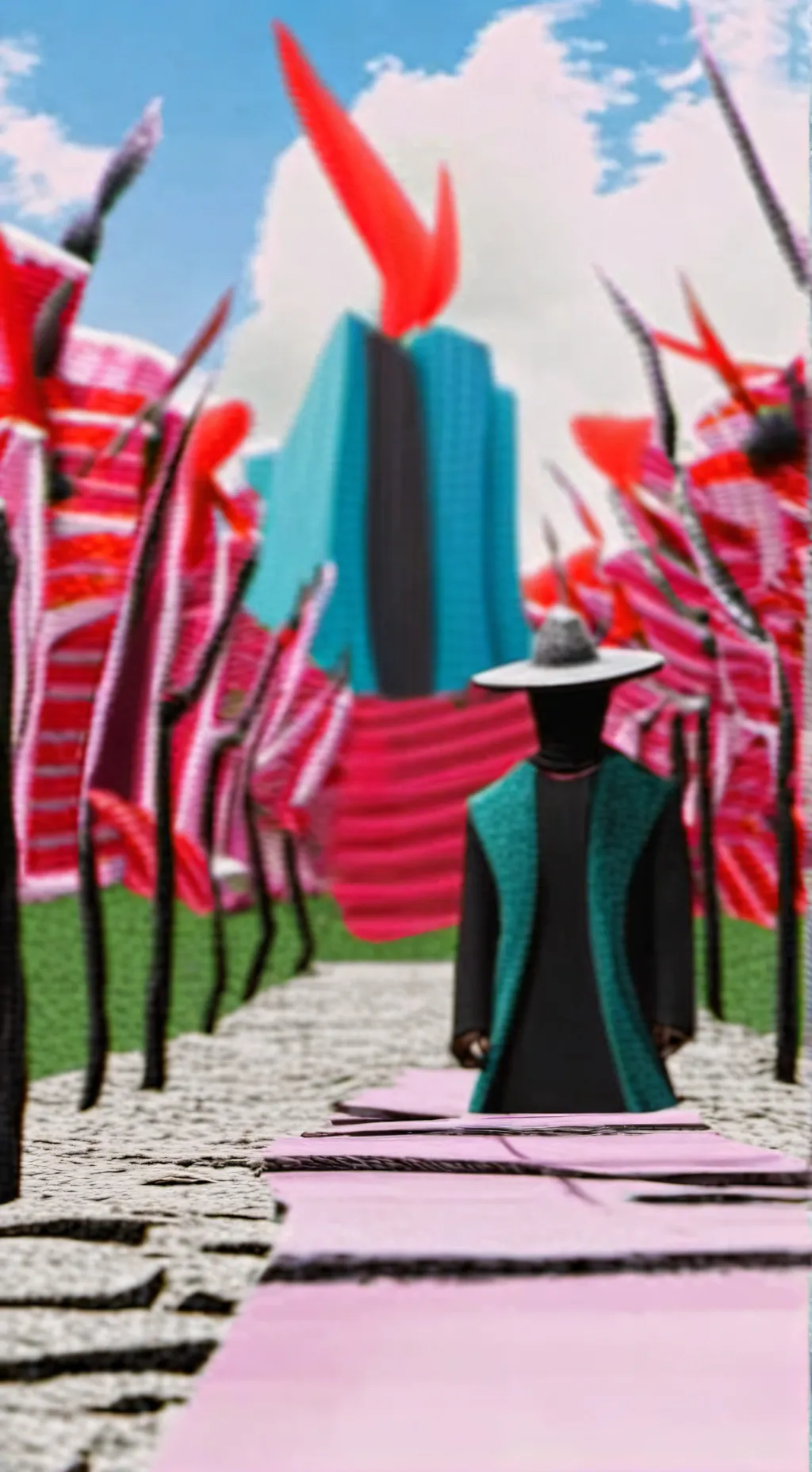 ai character: squid game gaurd/u background