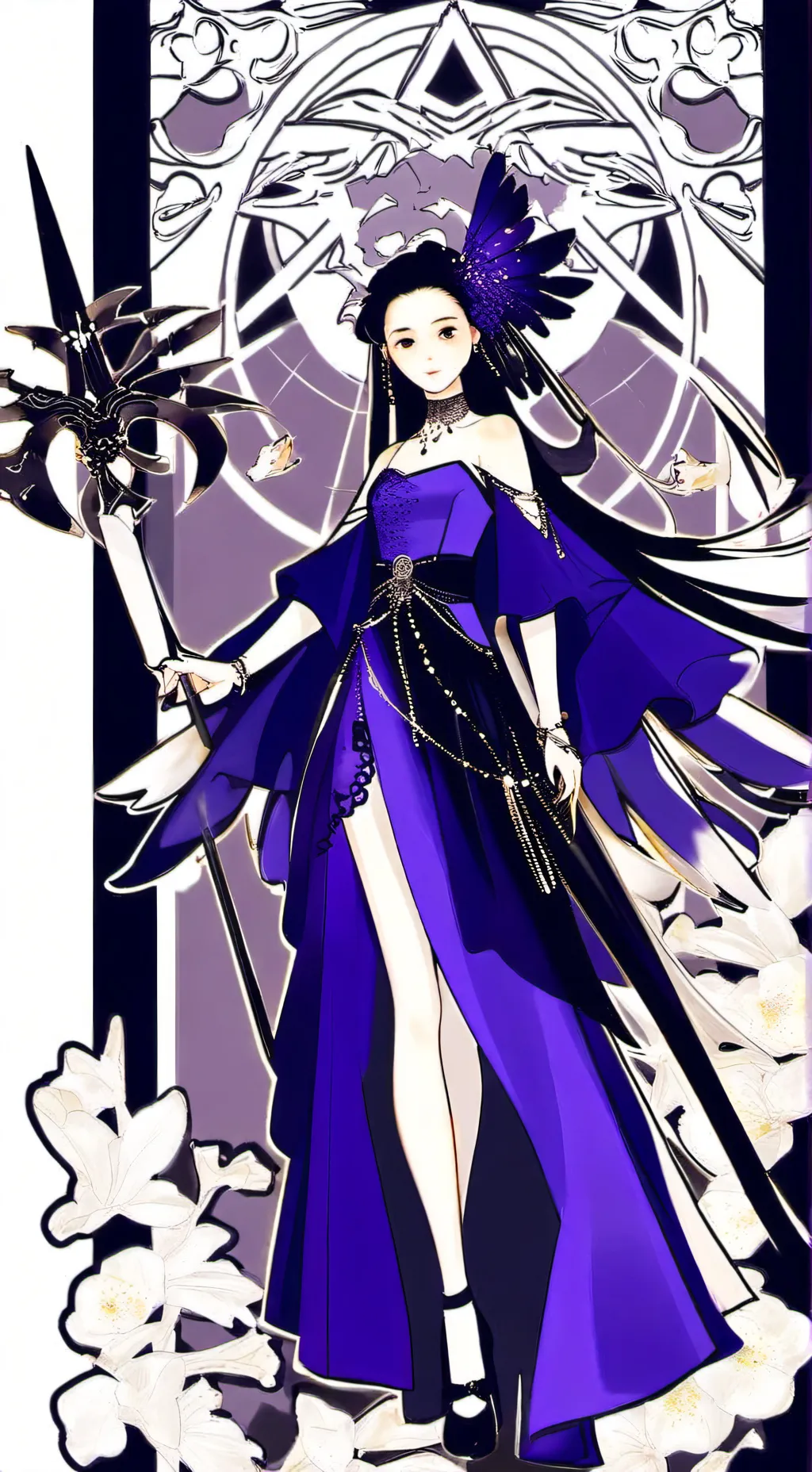 ai character: Slit mouth women background