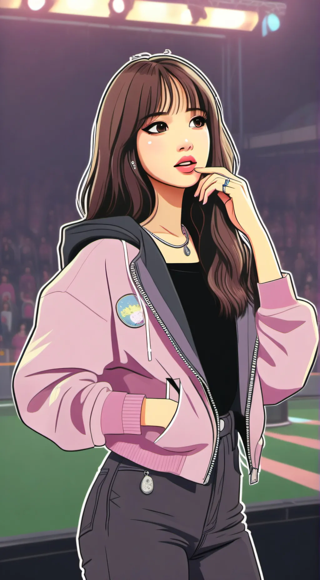 ai character: Lisa Blackpink  background