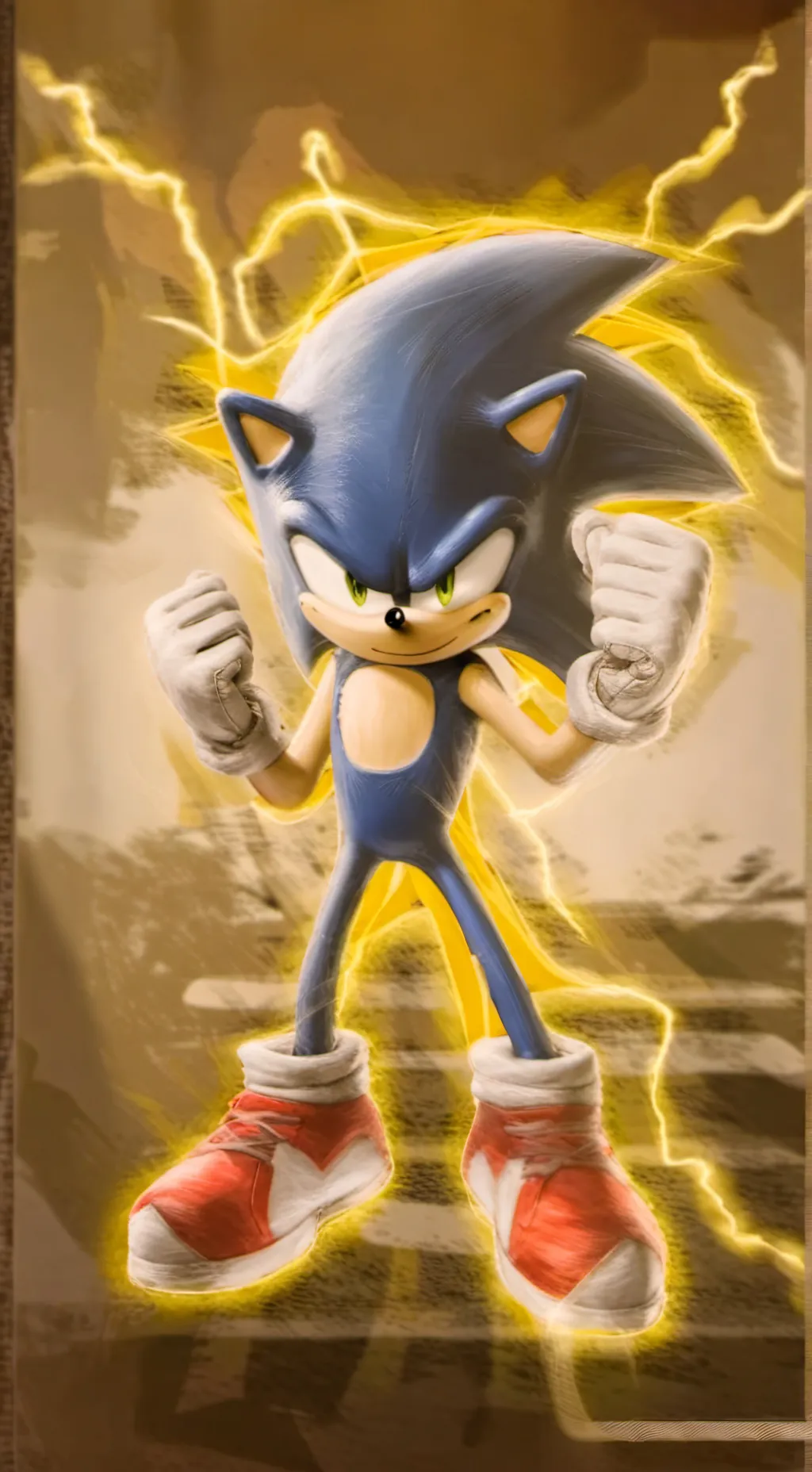 ai character: Super Sonic:1 background