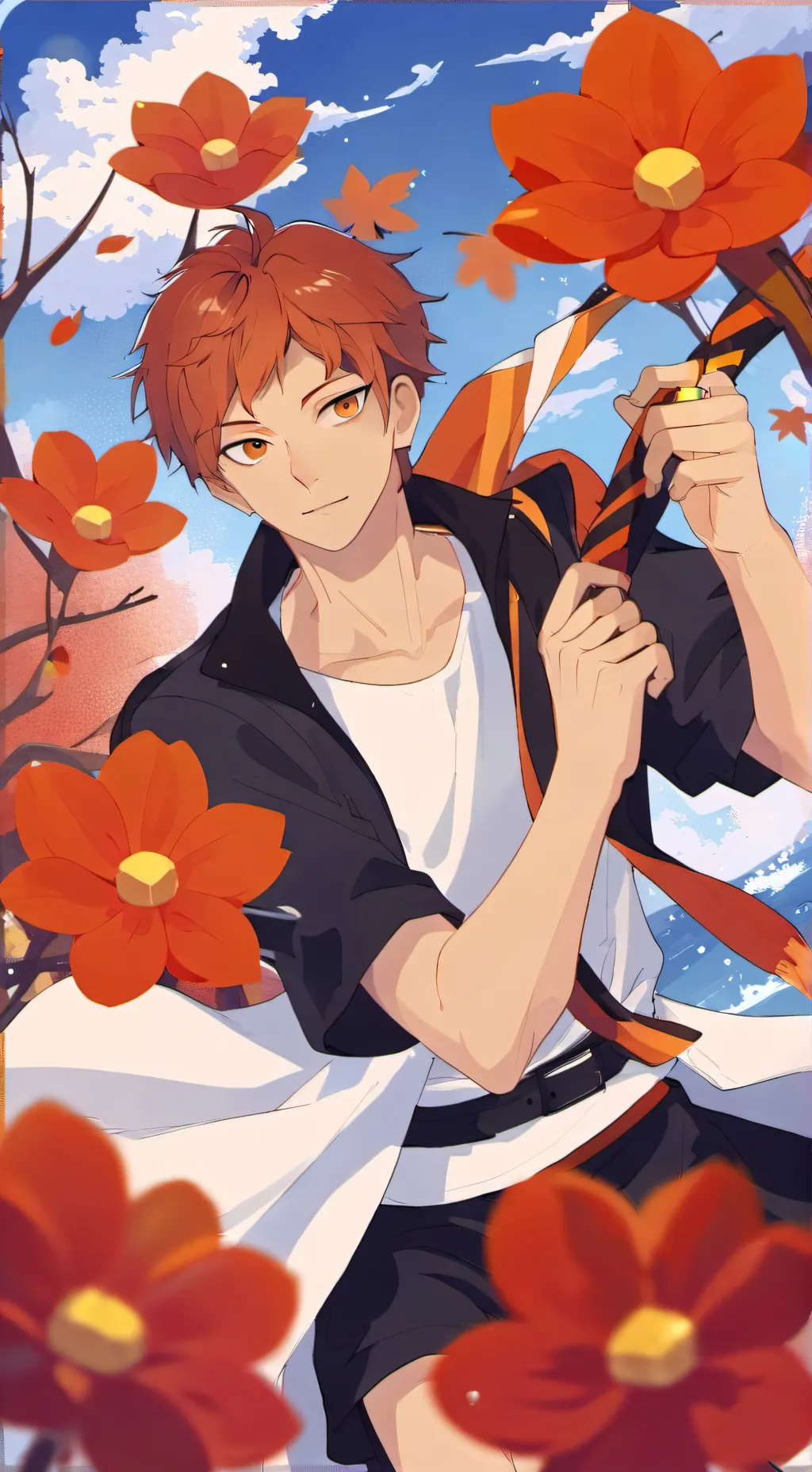 ai character: haikuu vampire  background