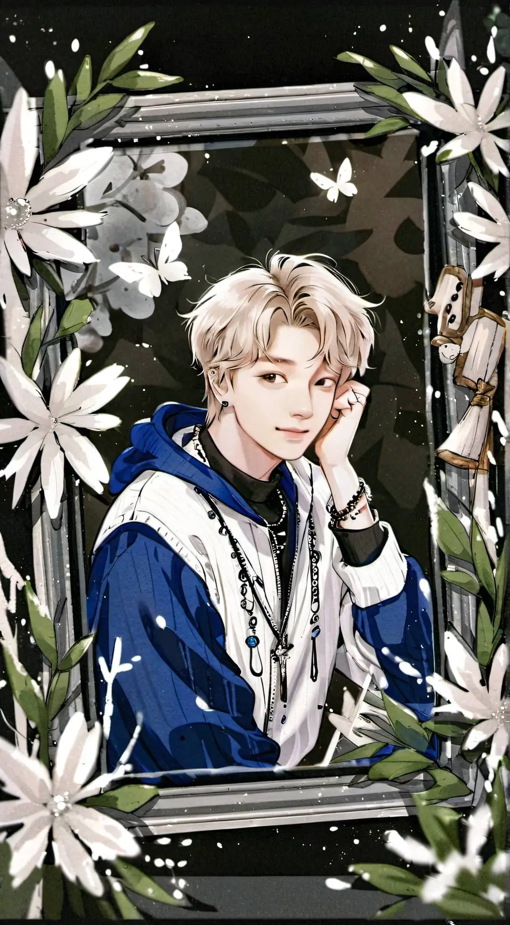 ai character: SKZ SLEEPOVER WOO background