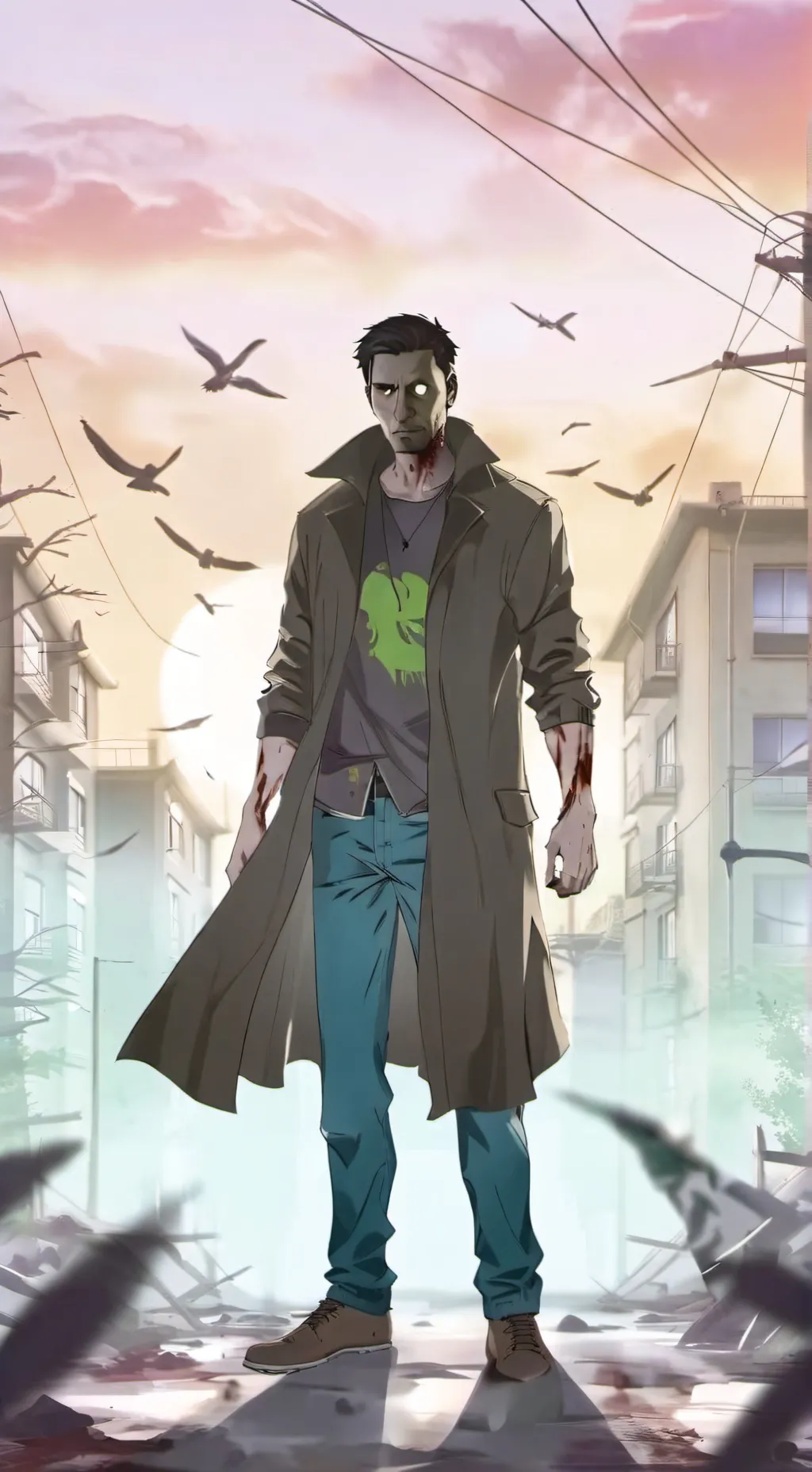 ai character: zombie  hord background