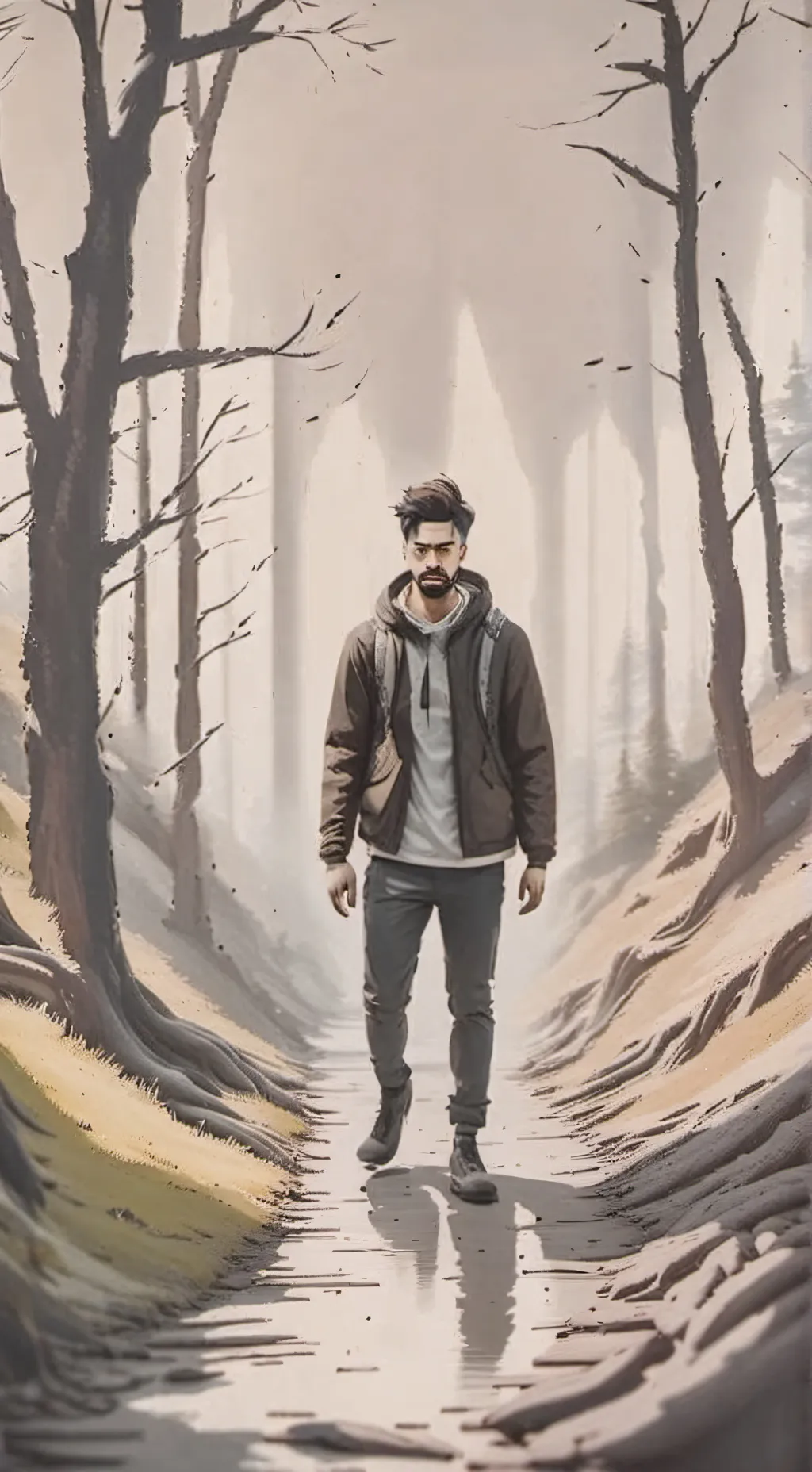 ai character: sad background