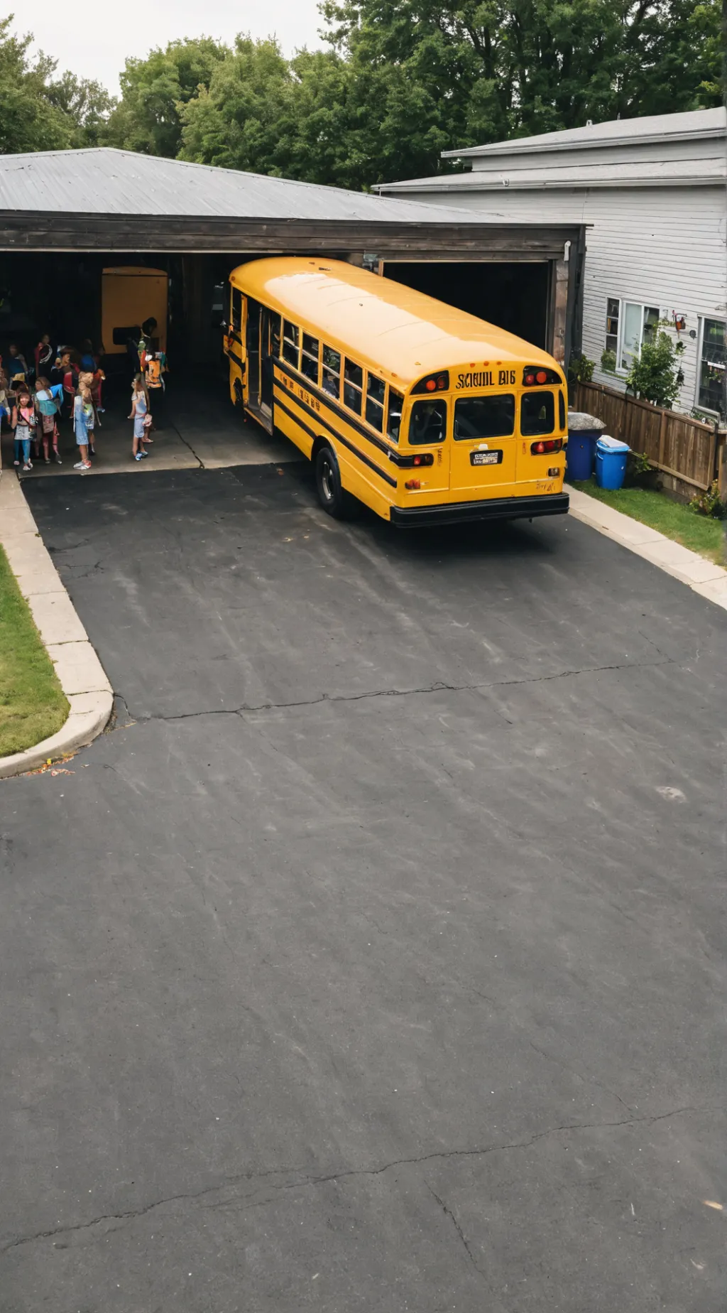 ai character: School bus tester background