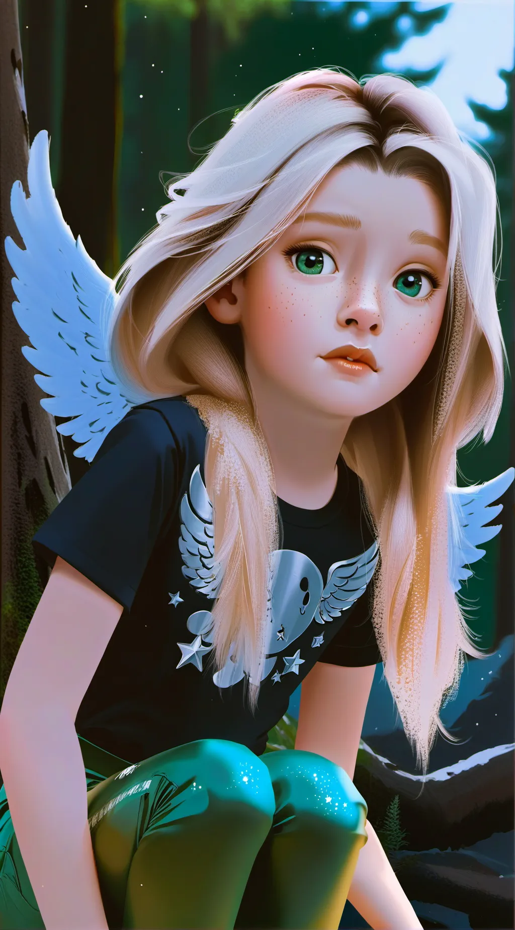 ai character: Star-studded Wing background