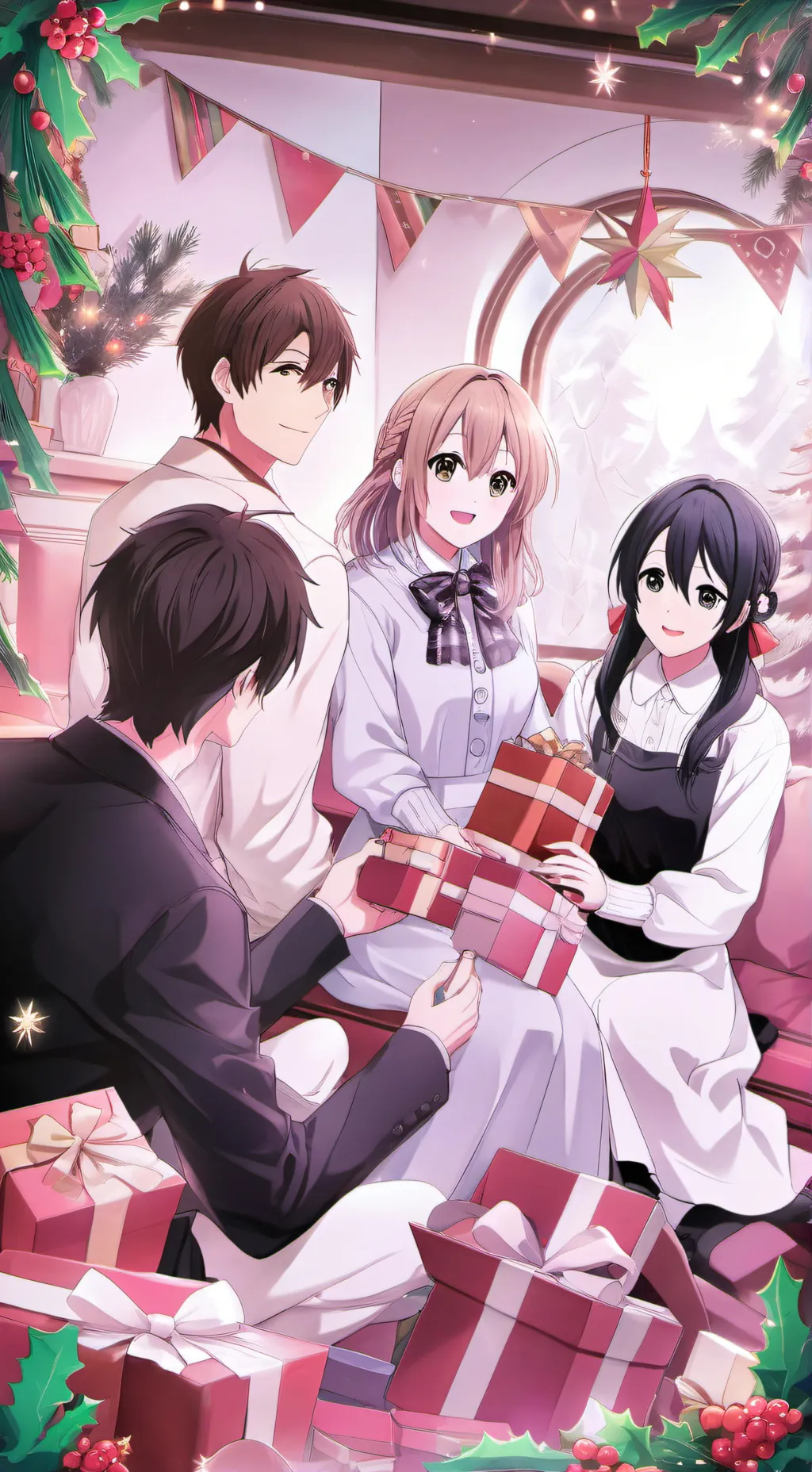 ai character: happy new year eve background