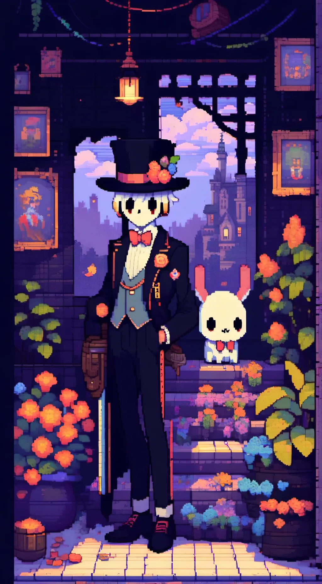 ai character: dandy world  background