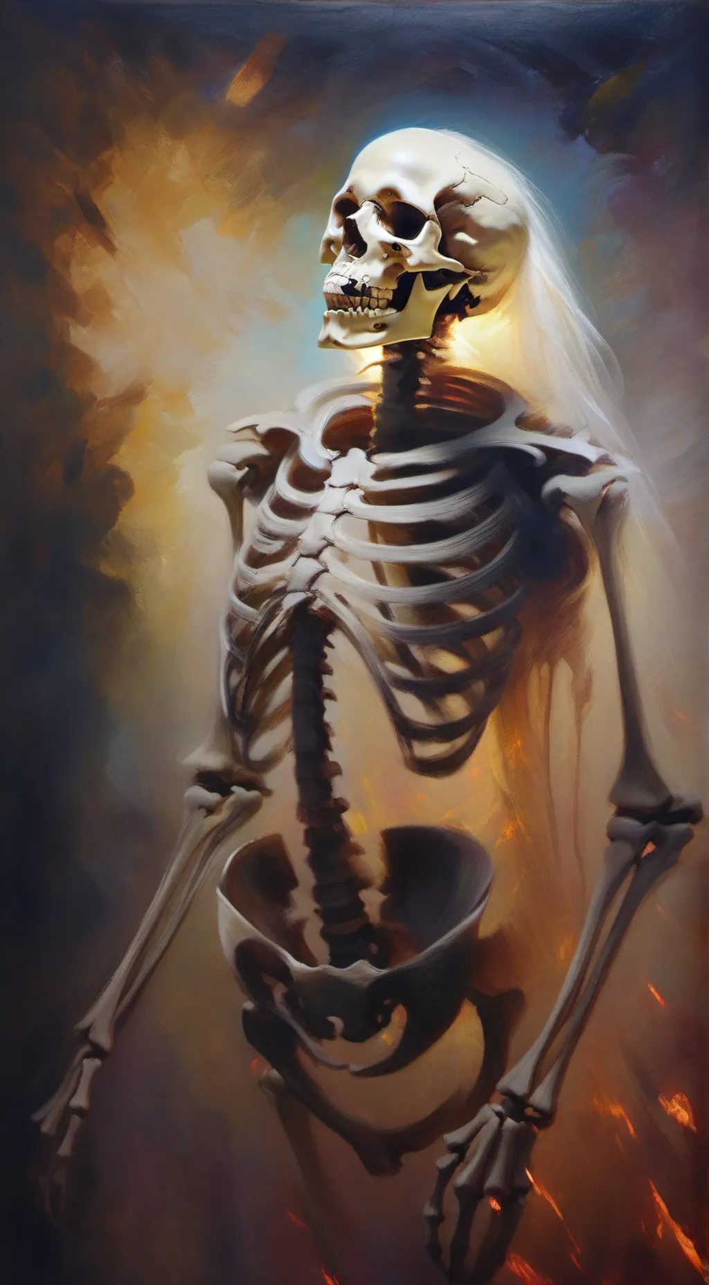 ai character: skeleton background