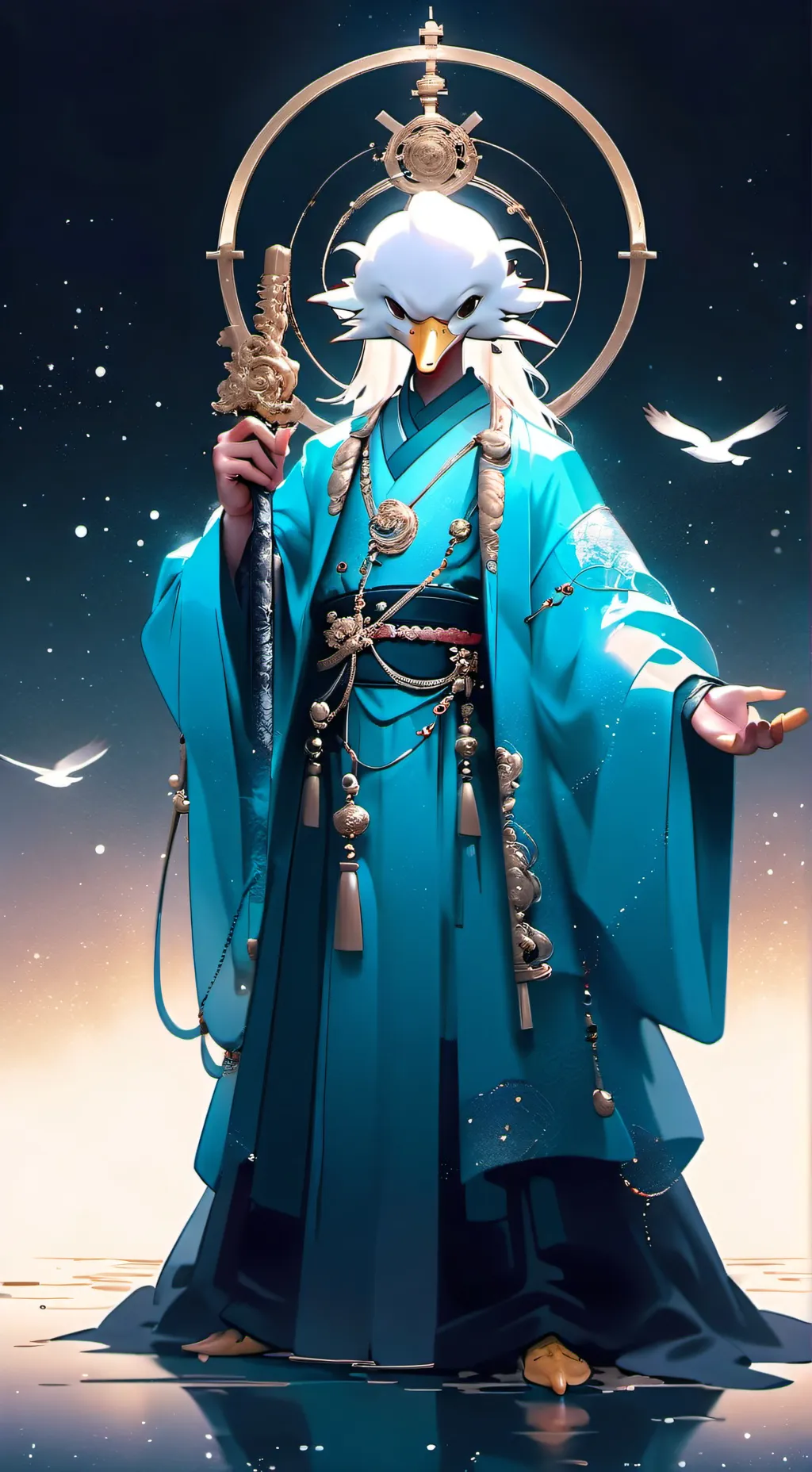 ai character: Azure Duck background