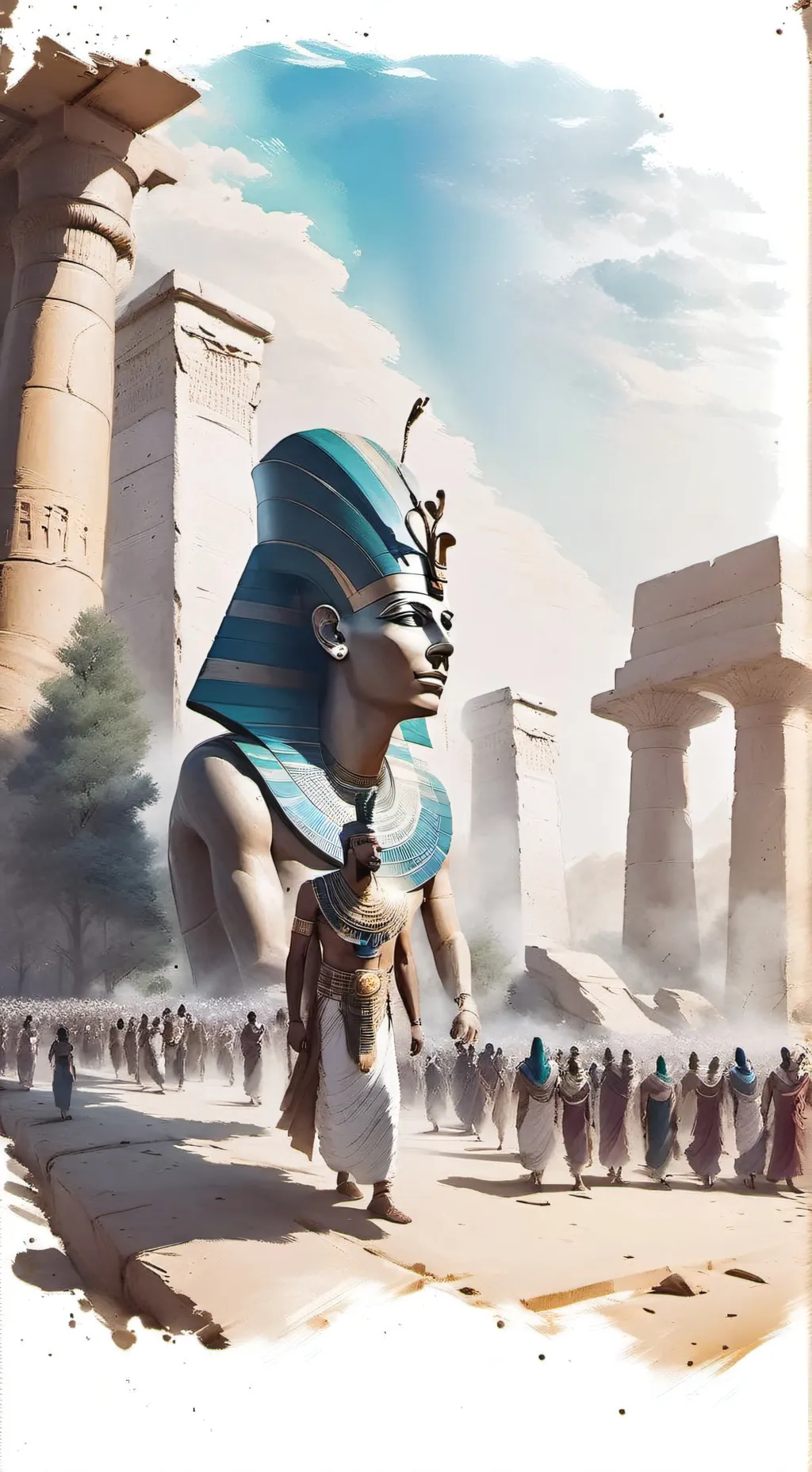 ai character: Tut movie RPG background