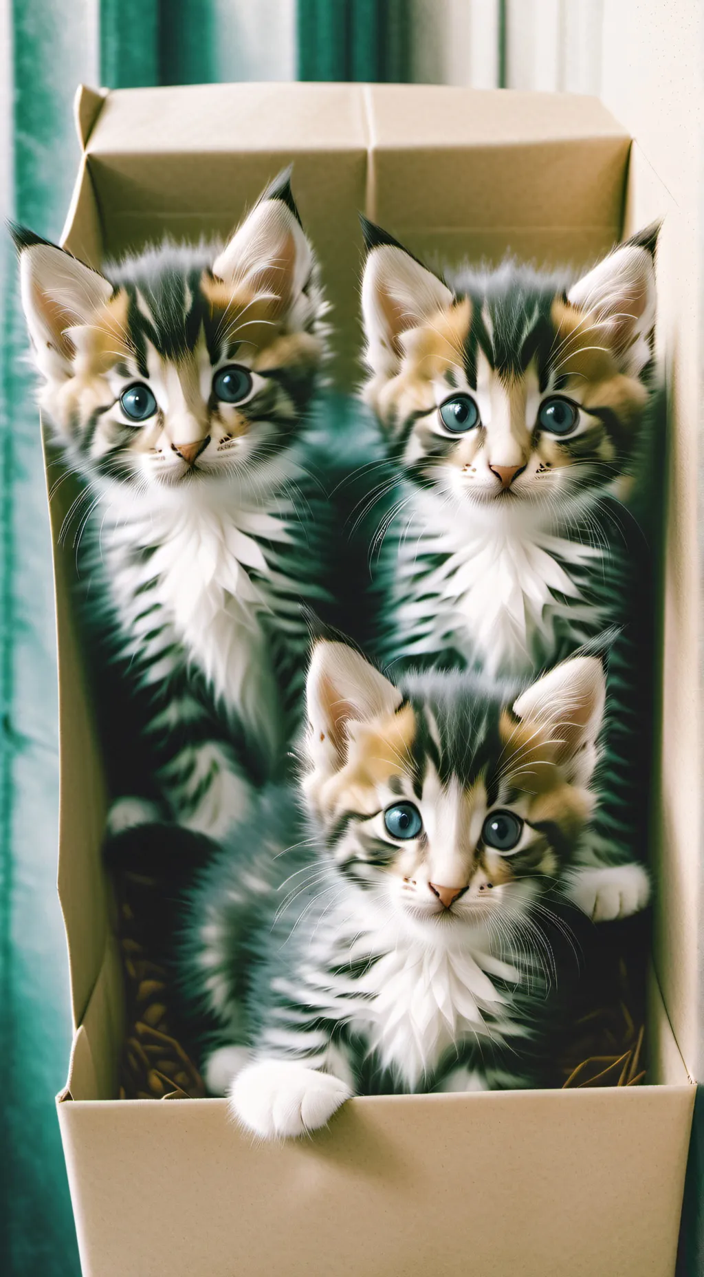 ai character: 3 kittens background