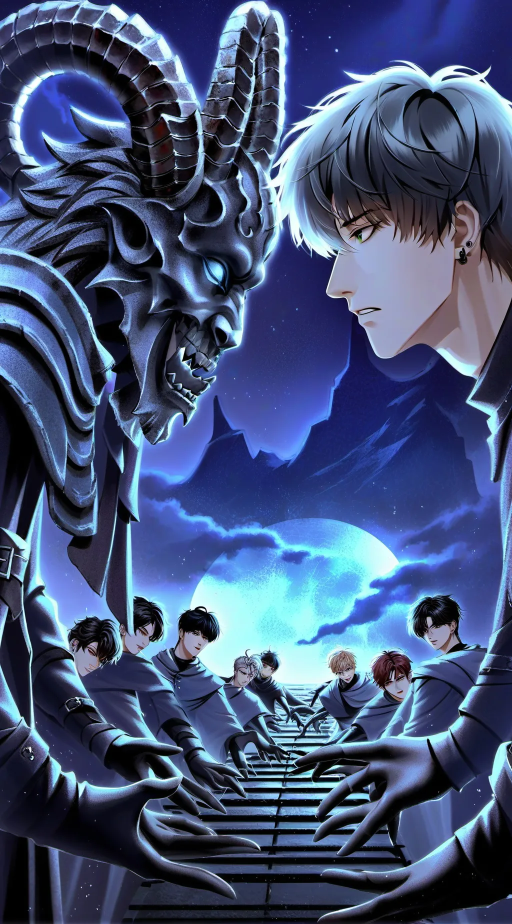 ai character: Stray kids❤️🖤 background