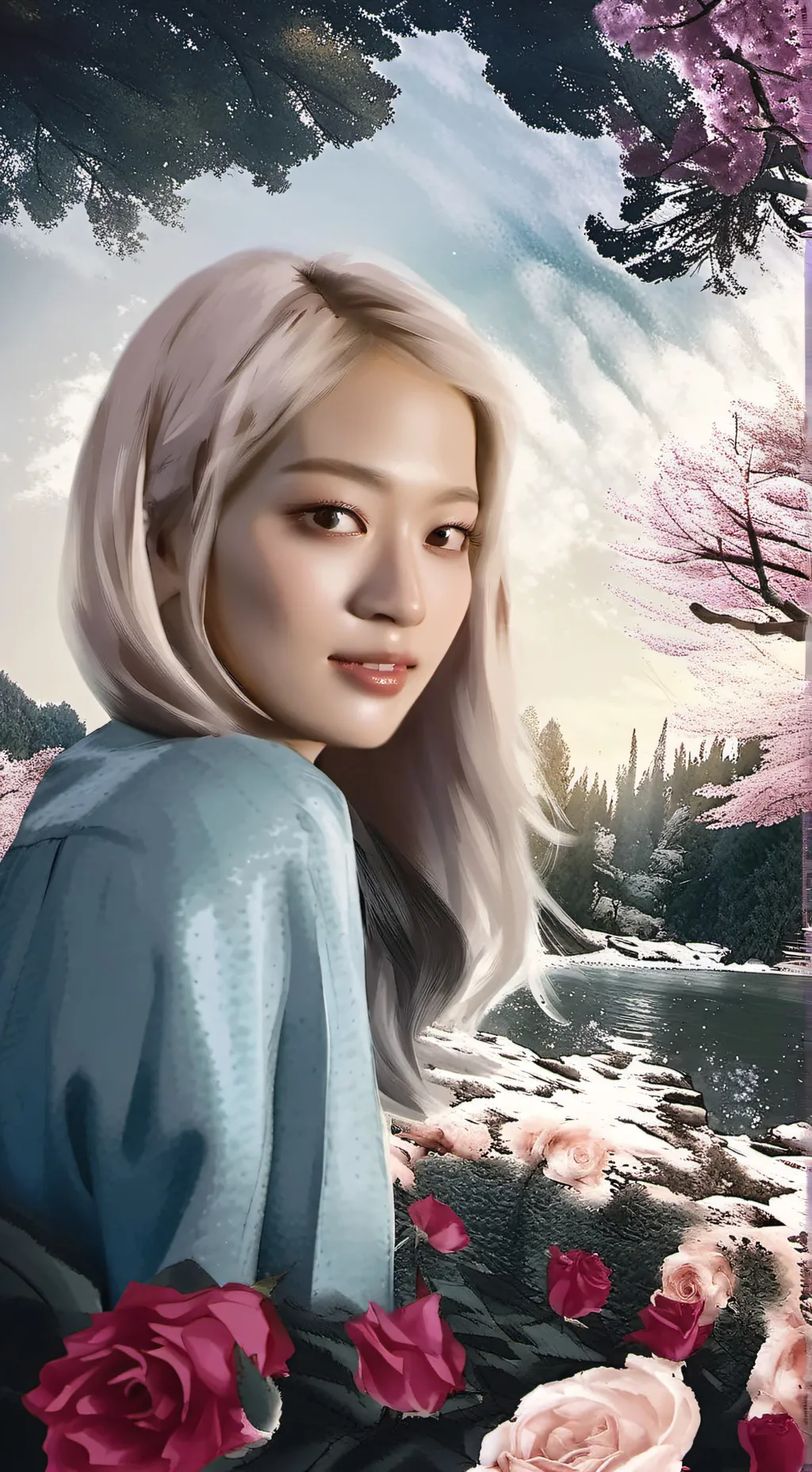 ai character: rose background