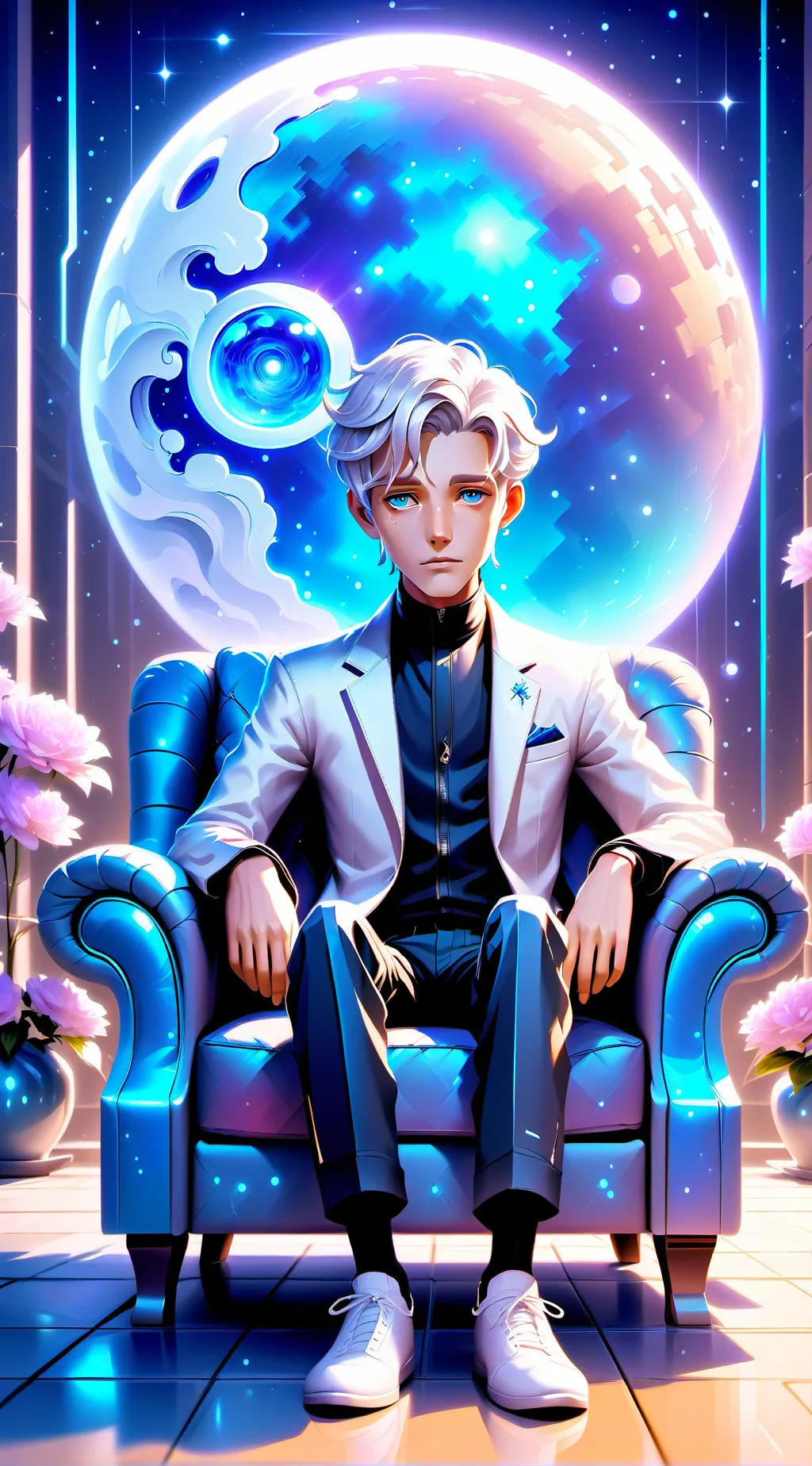 ai character: I just can't smile background