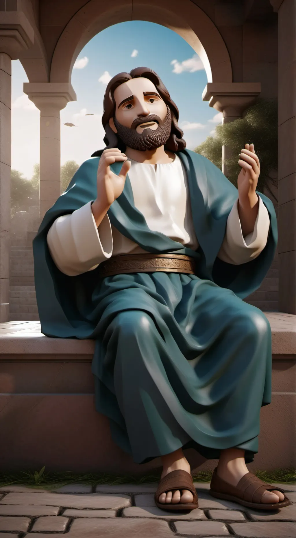 ai character: Jesús te ama background