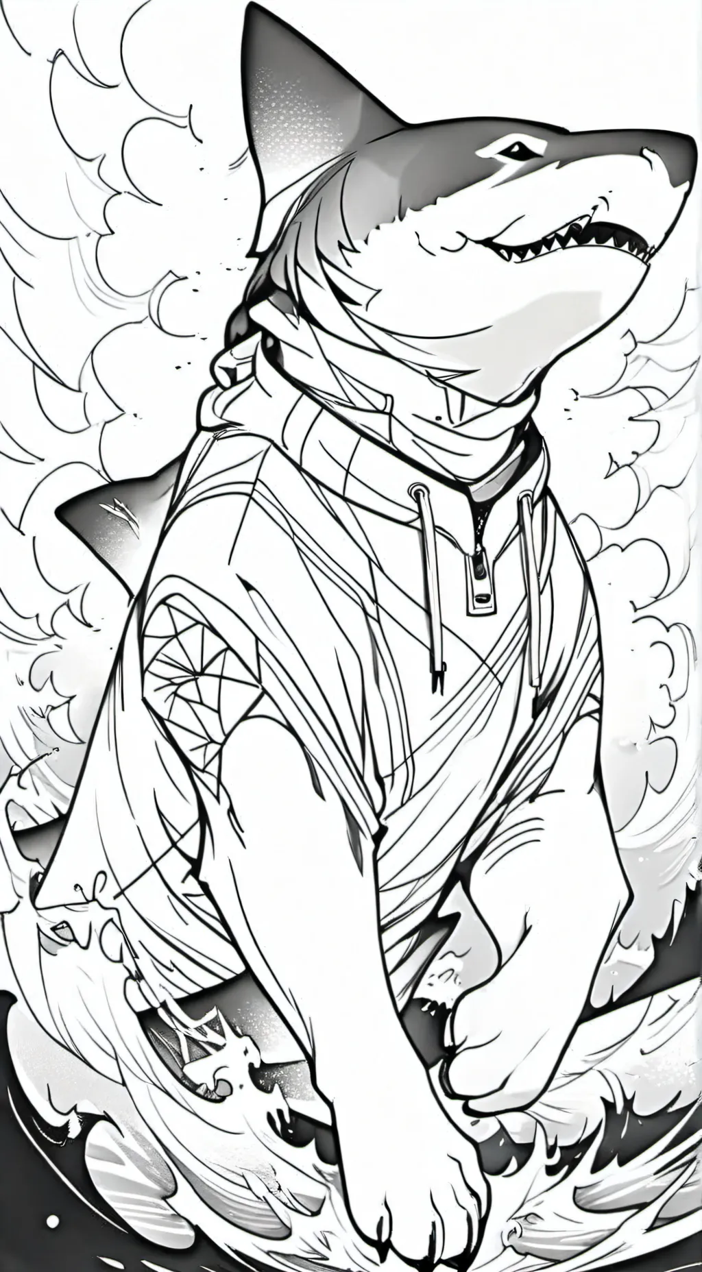 ai character: Shark dog :3 background