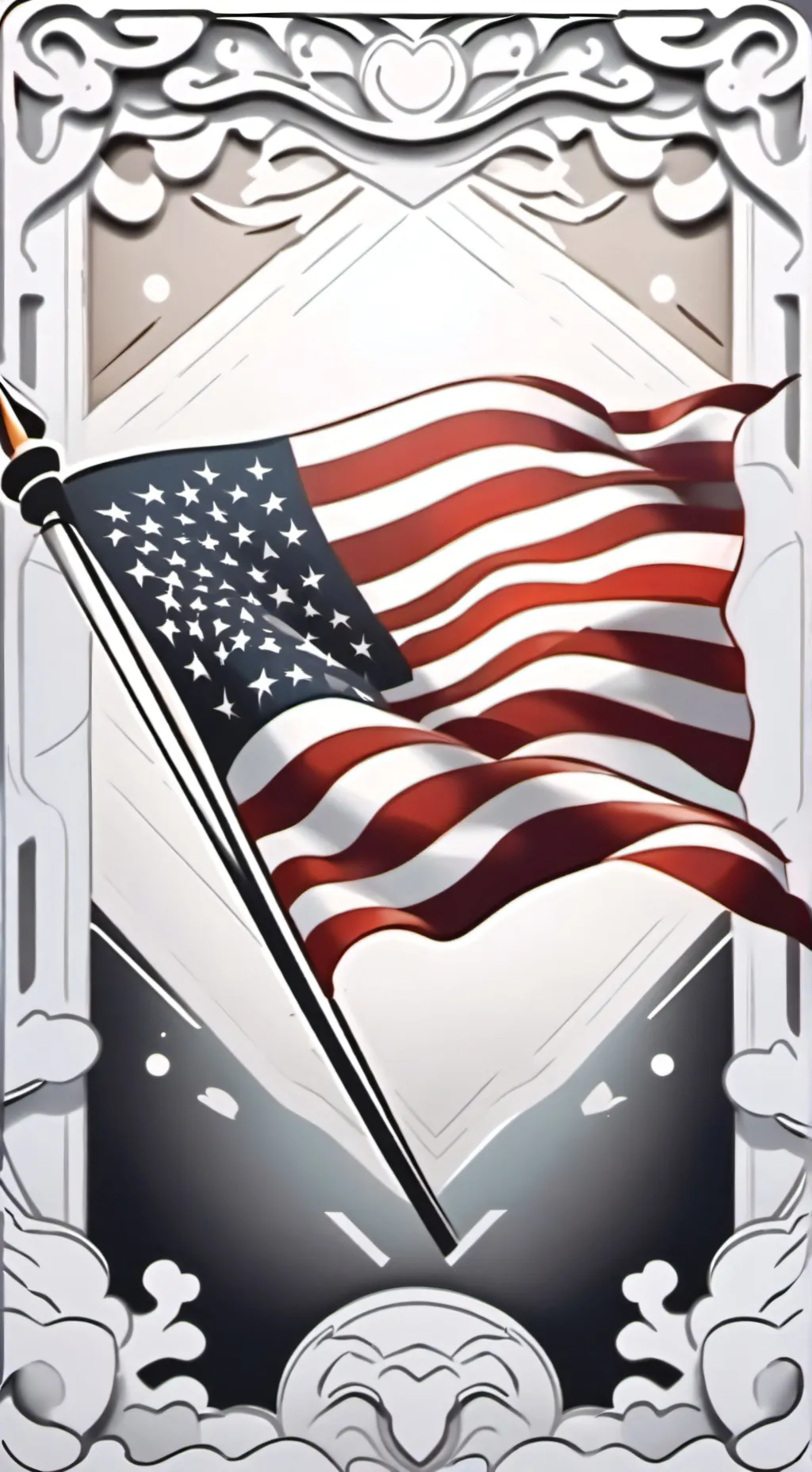 ai character: Us flag background
