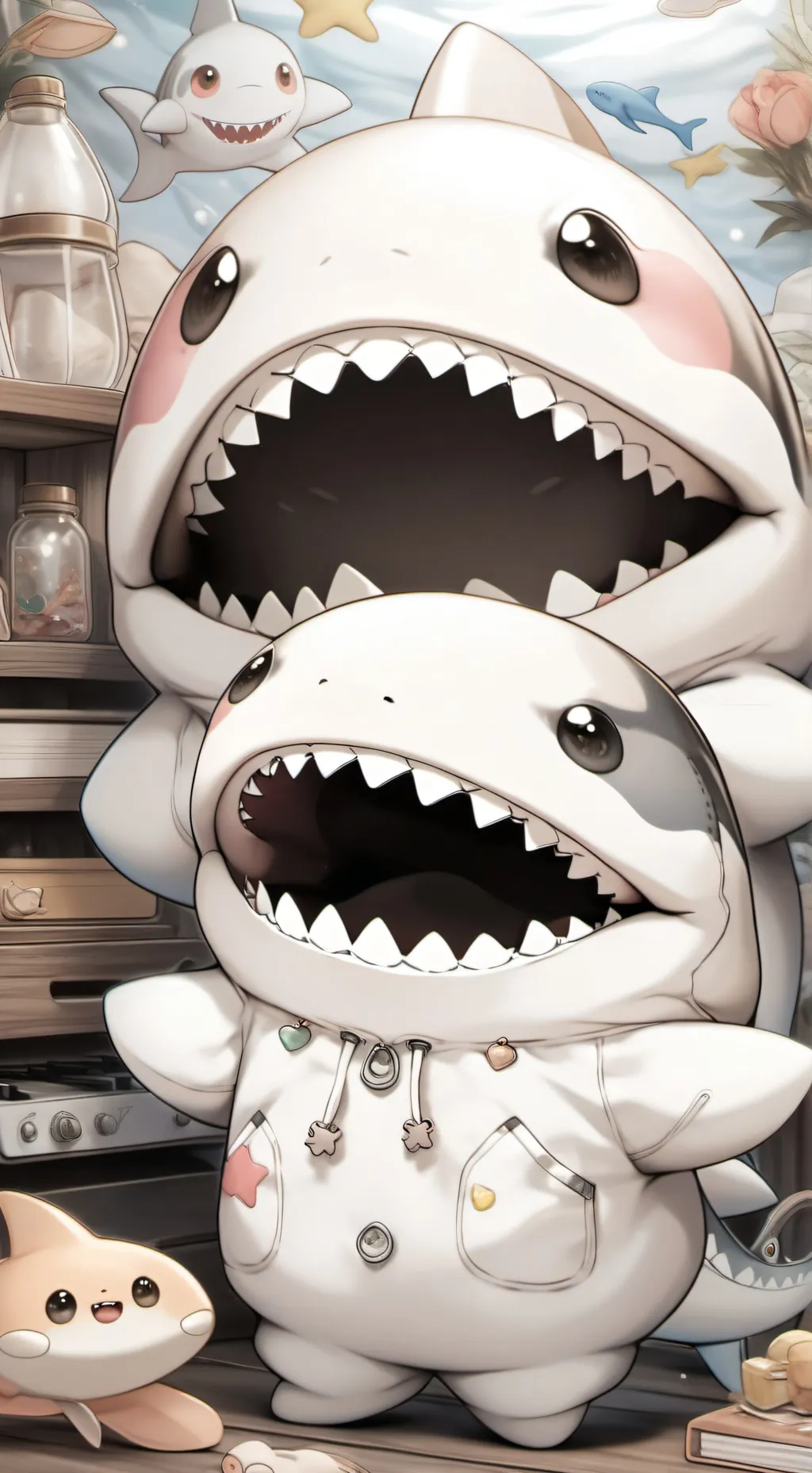 ai character: Jeffy the shark background