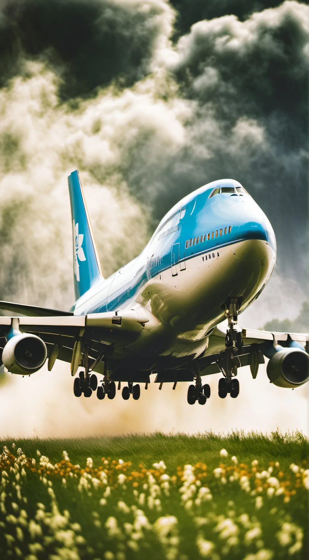 ai character: Me KLM 747-400 background