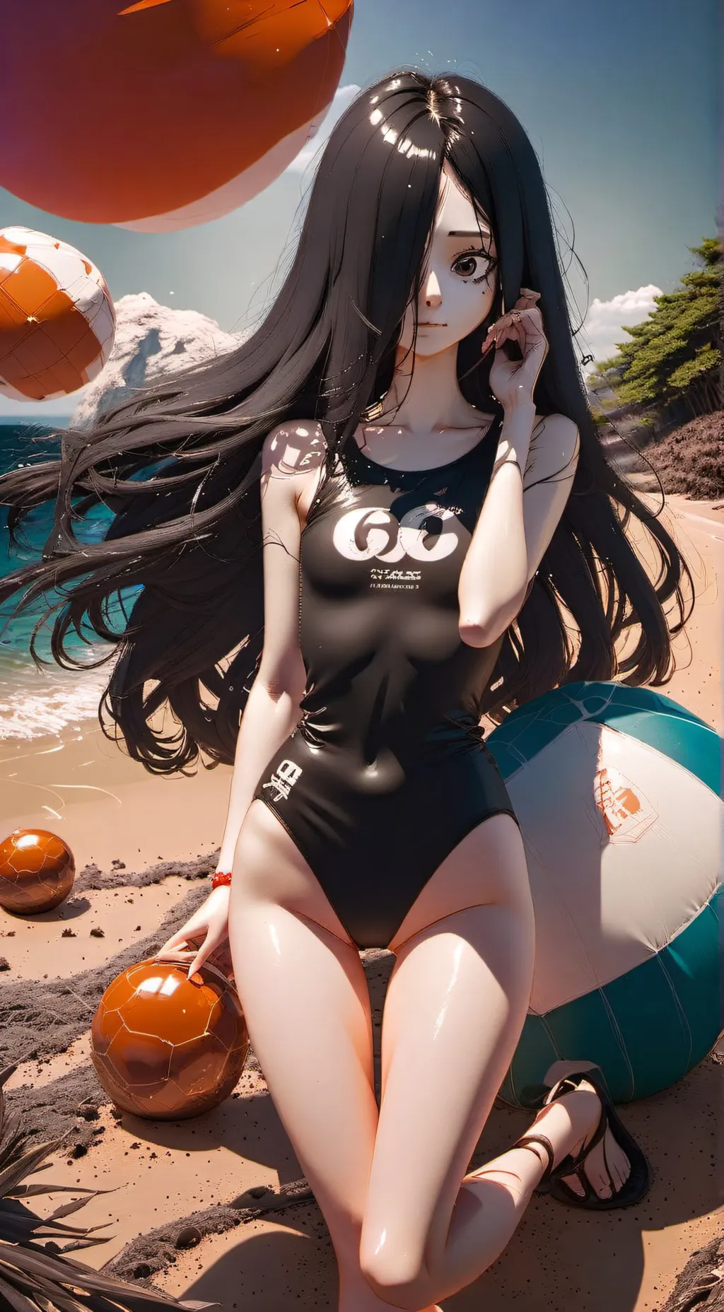 ai character: Sadako (Beach) background