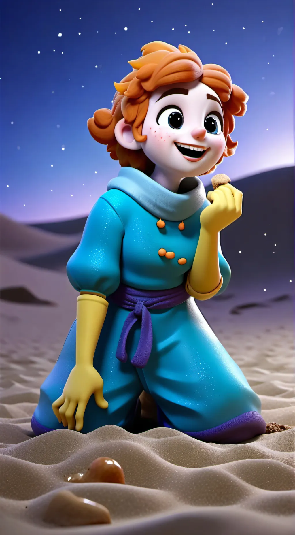 ai character: Centident eating? background