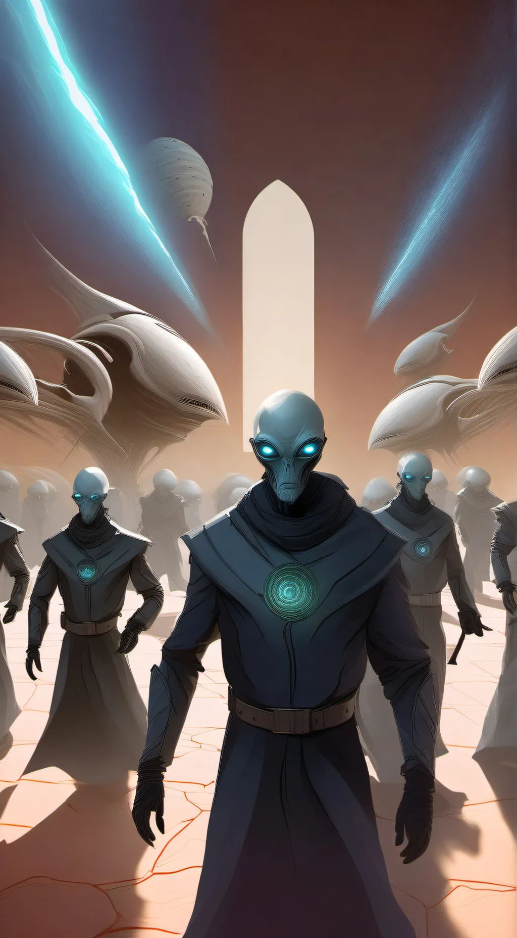 ai character: alien army background