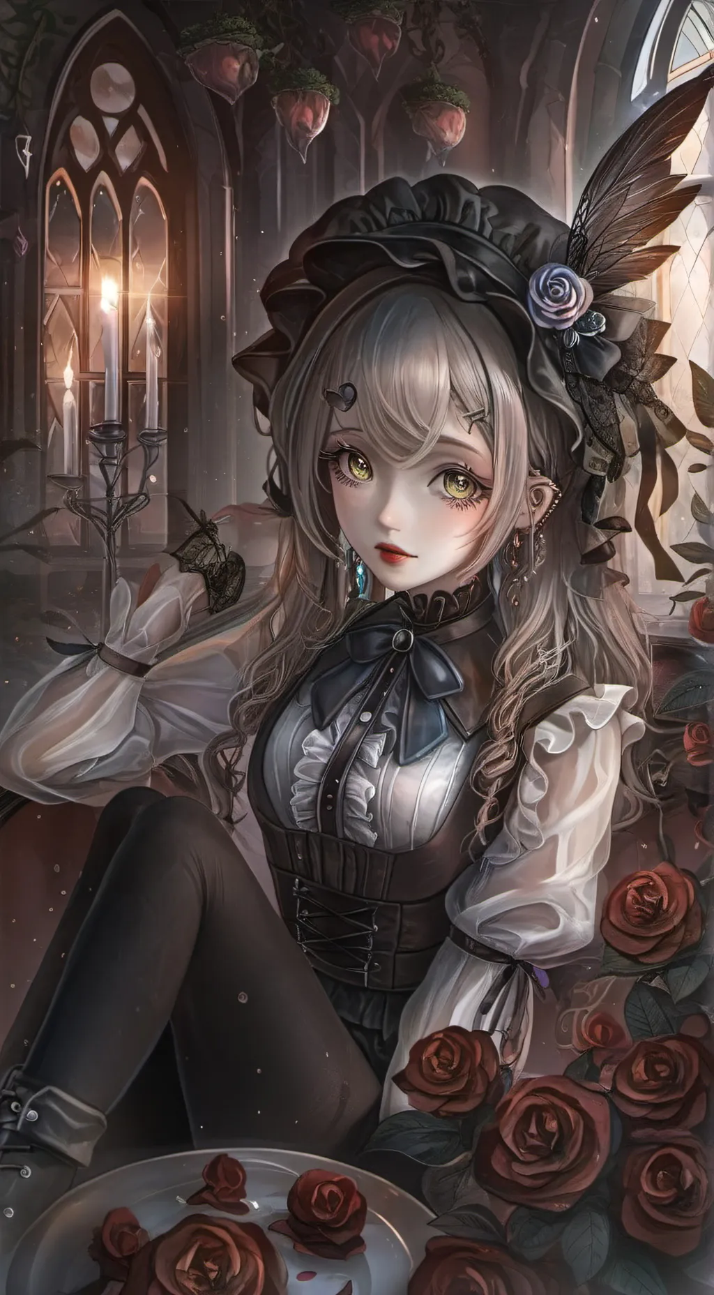 ai character: rose background